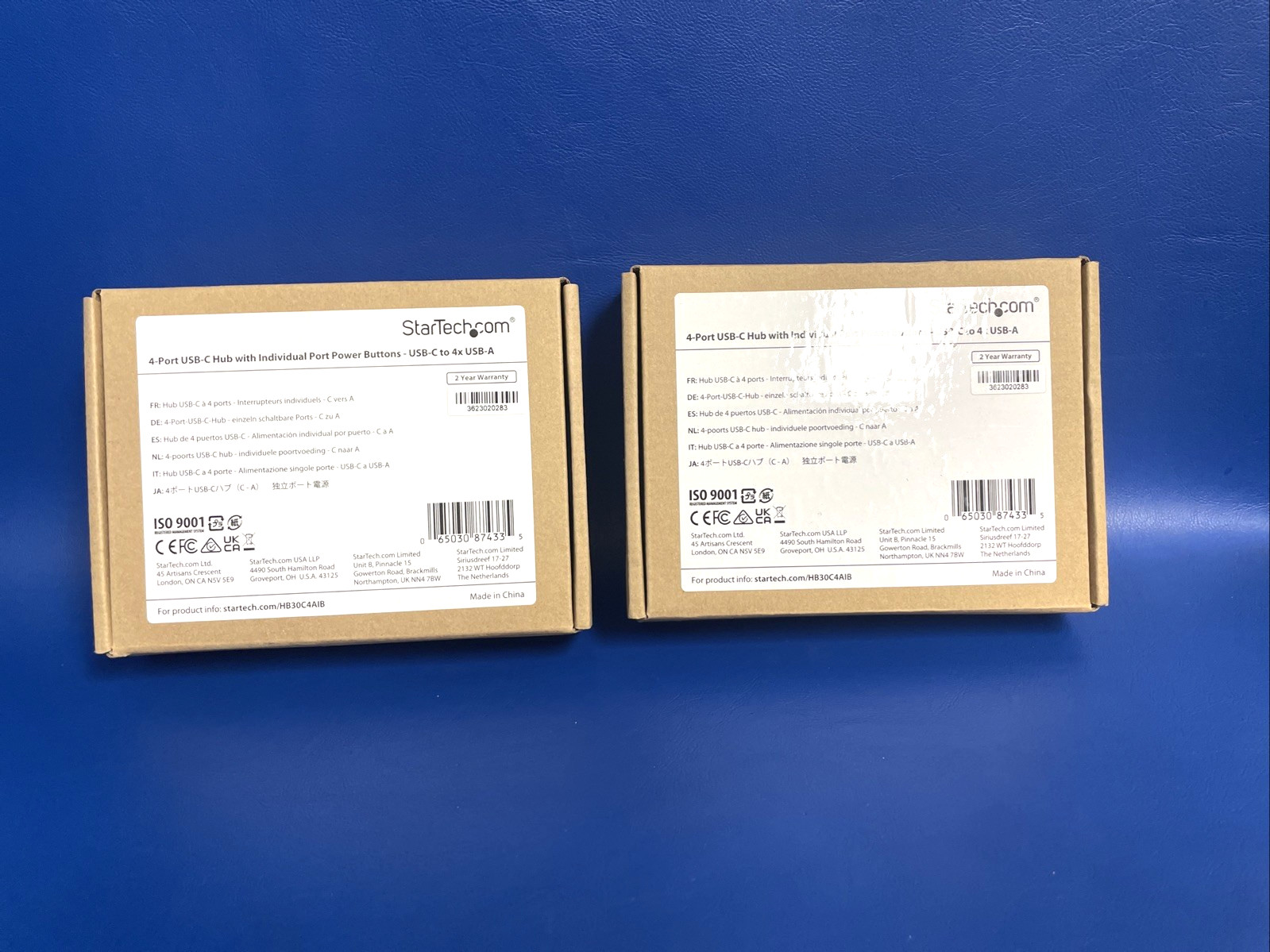 LOT OF 2X StarTech 4-Port USB C Hub, 4x USB-A Ports / HB30C4AIB