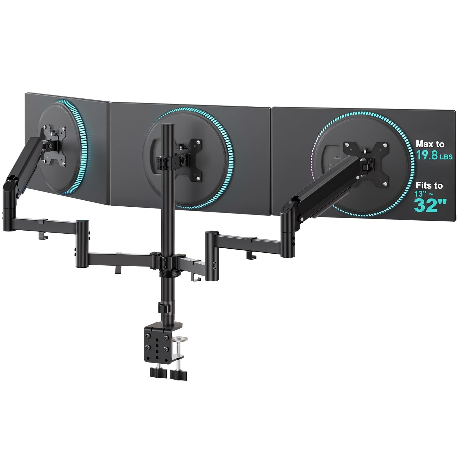 WALI Triple Monitor Mount for 13-32 inch Screens, 13" to 32", Black (Triple)