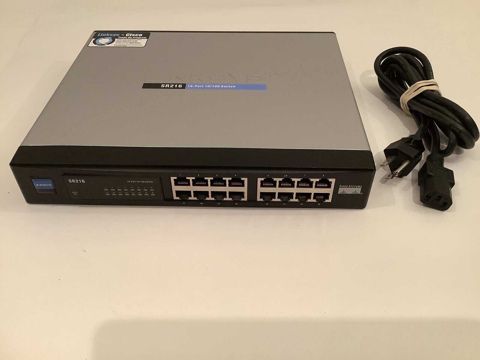 LINKSYS CISCO SR216 VER 1.1 16-PORT 10/100 ETHERNET SWITCH