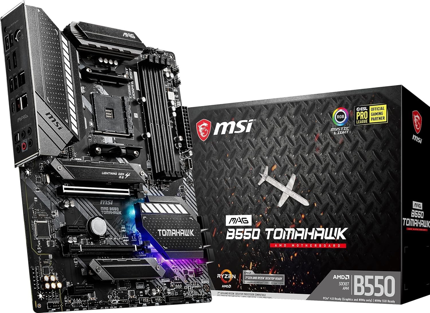 MSI MAG B550 Tomahawk AMD AM4 ATX Desktop Motherboard (B550TMHWK)