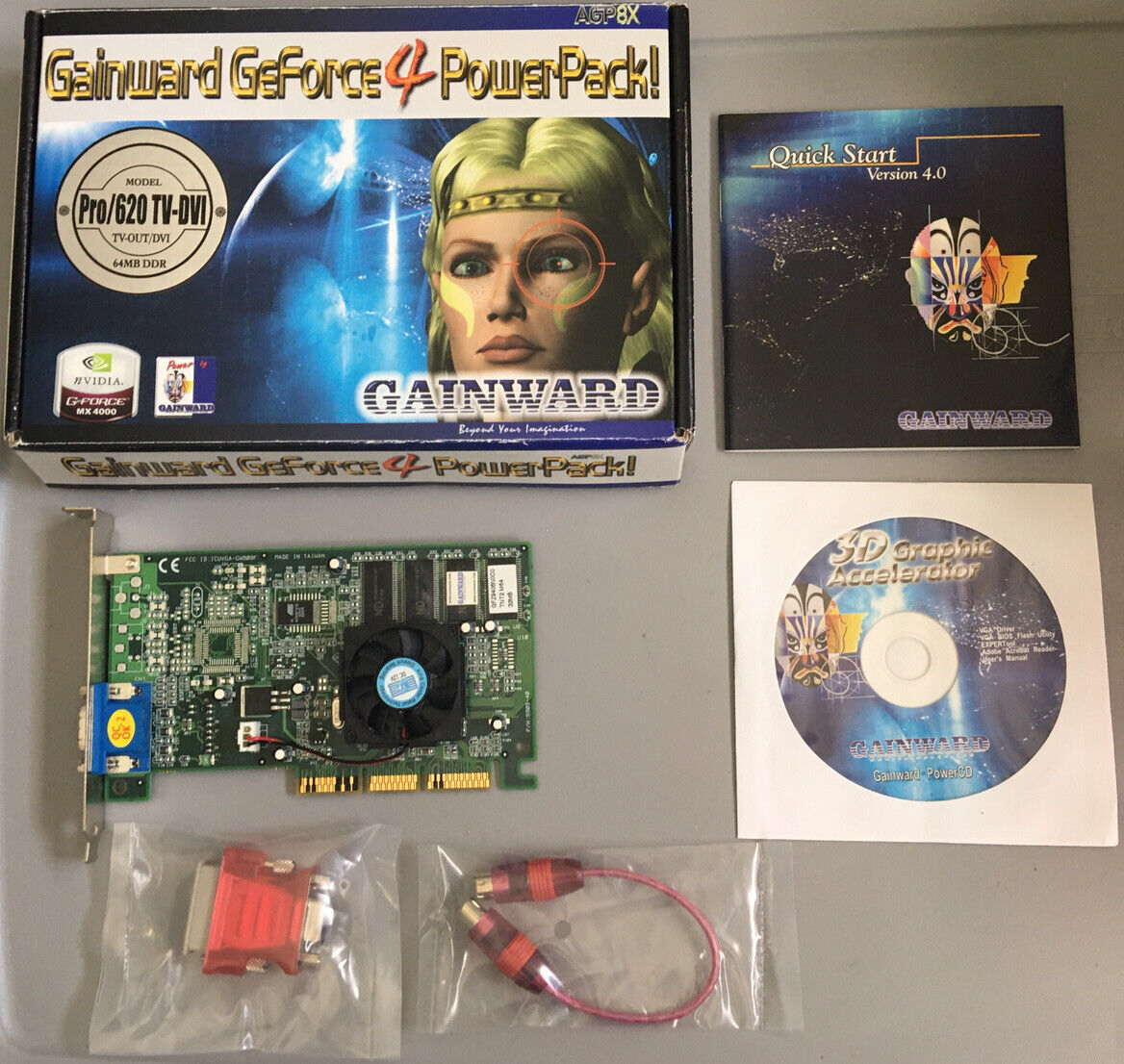 Gainward GeForce4 PowerPack w/ Original Box, Instructions & Graphic Accelator CD