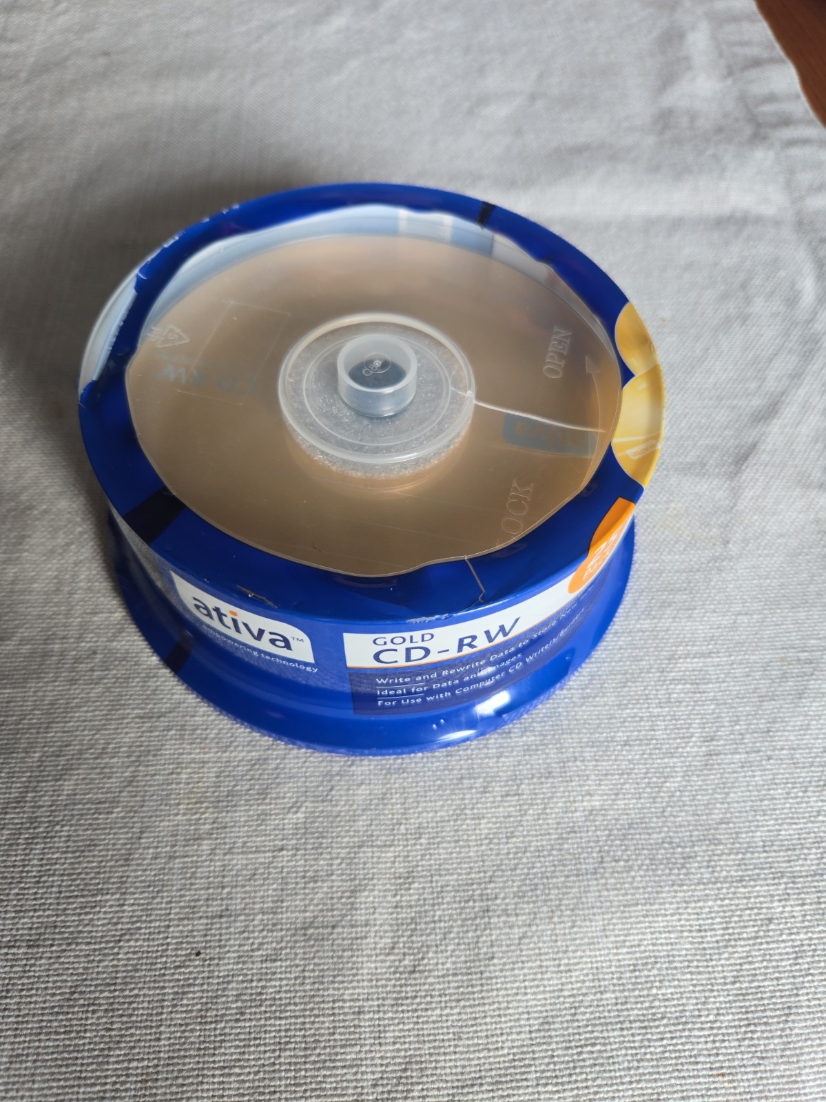 New Sealed Ativa GOLD CD-RW 25 Pack 4x 700 MB 80 MIN
