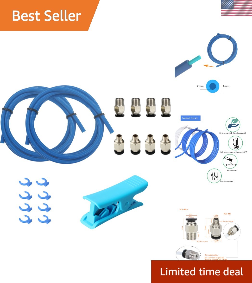 3D Printer Bowden Tube 2M, PTFE Tube Teflon Bowden Tubing with high Grade PC4...