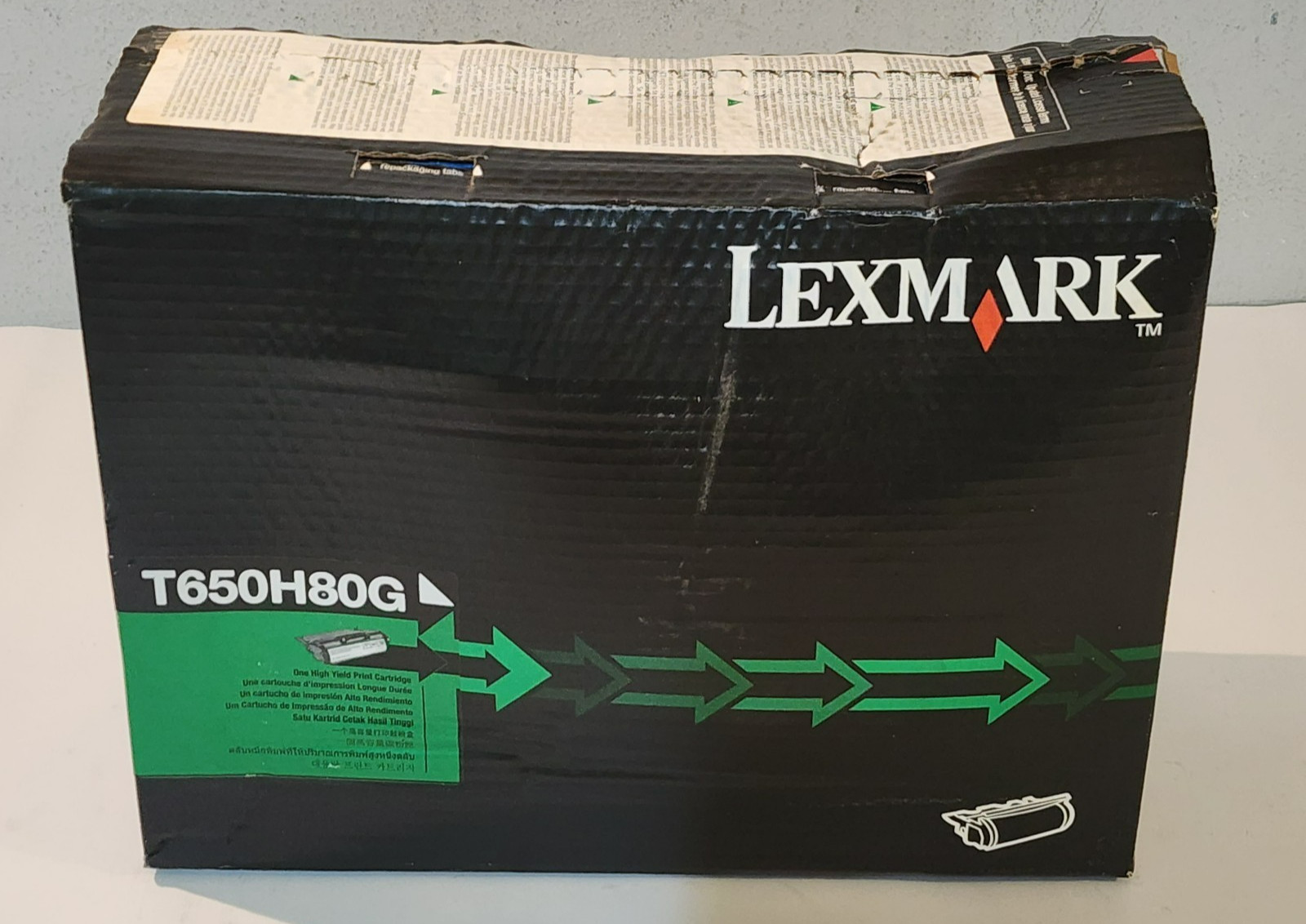 Lexmark T650H80G Black Hi Yield Toner Cartridge Genuine New Sealed Damaged Box