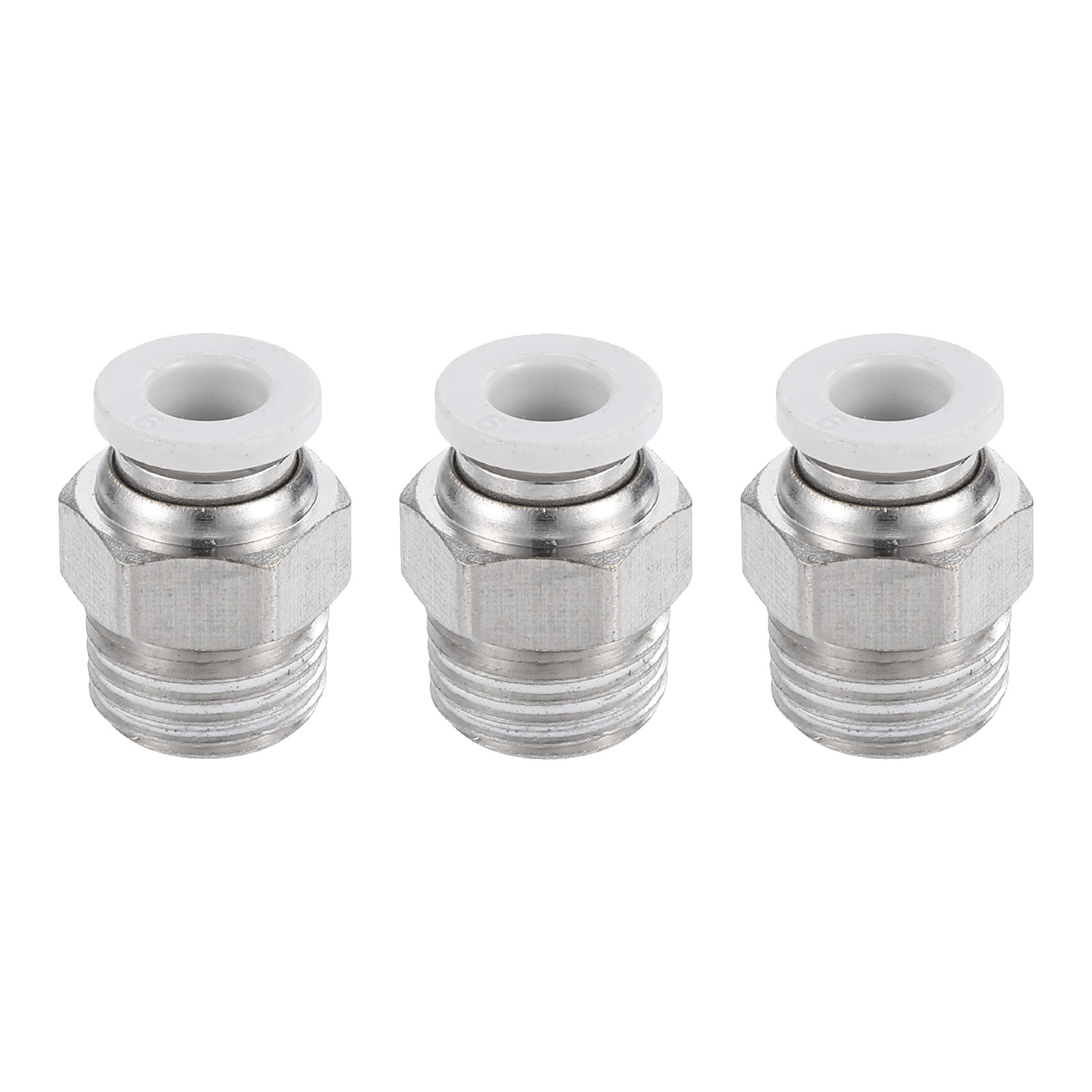 3Pcs Pneumatic Fitting, 6mm Tube OD x 1/4" NPT Push to Connect Pneumatic Fitting