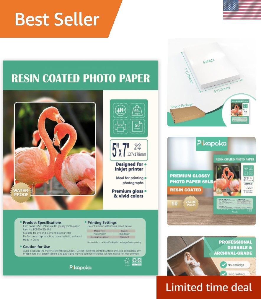 Ultra- Glossy RC Photo Paper, Professional and Heavyweight Metallic Resin Coa...