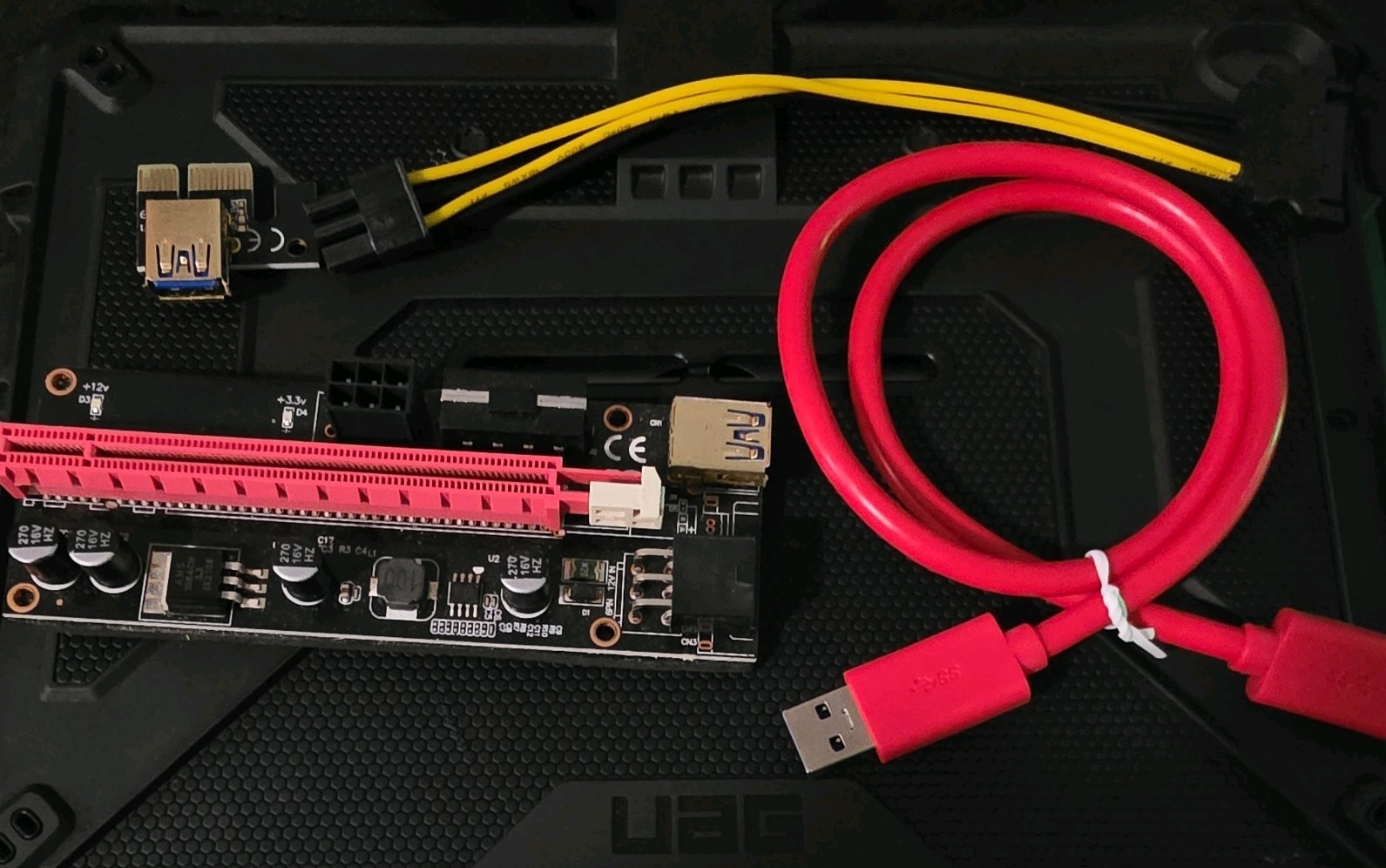 Pack of 2 --- PCI-E 1x to 16x Powered USB 3.0 GPU Riser Extender VER 009S PLUS