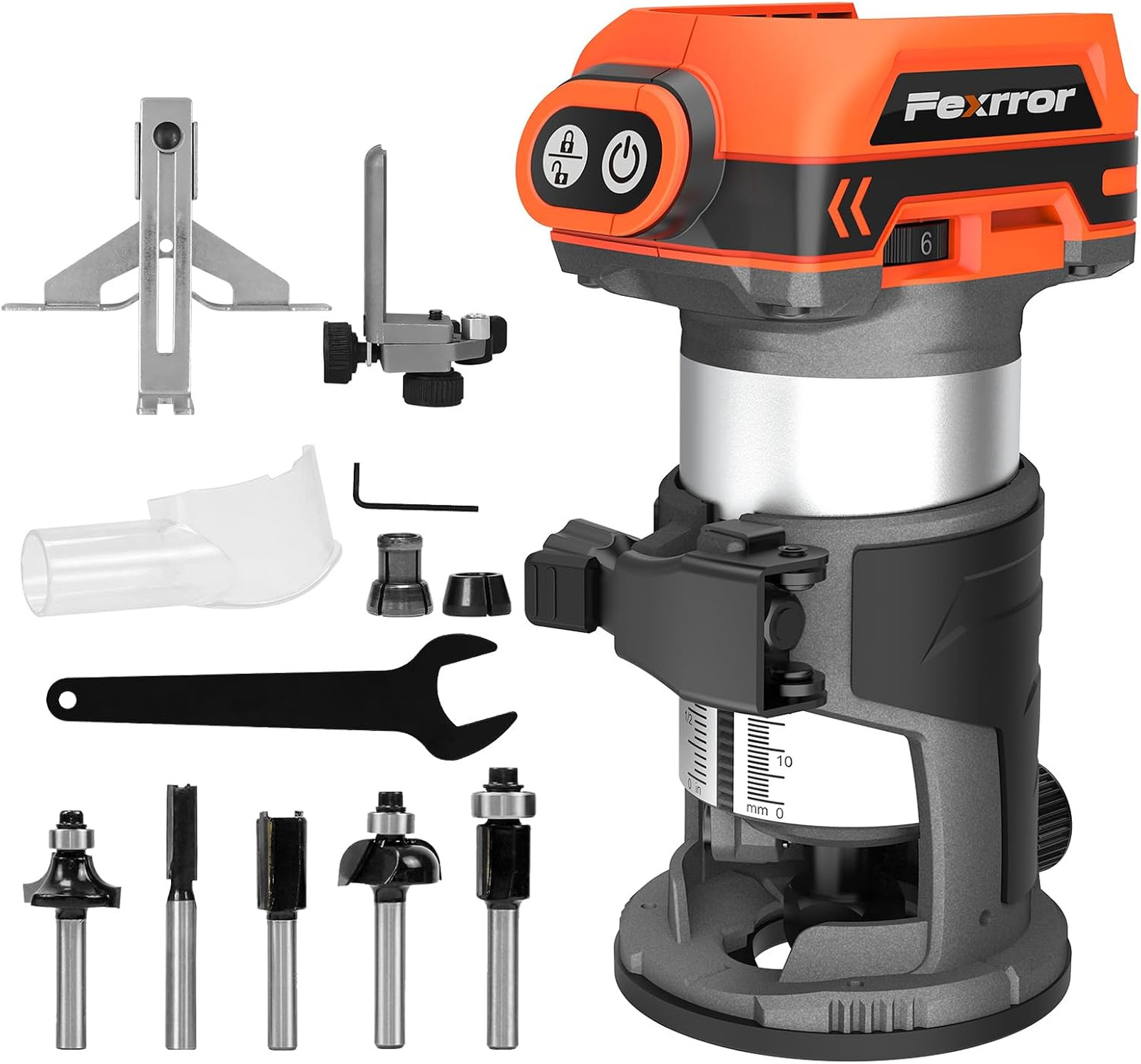 Cordless Compact Router for Makita Battery, Brushless Wood Router with 6