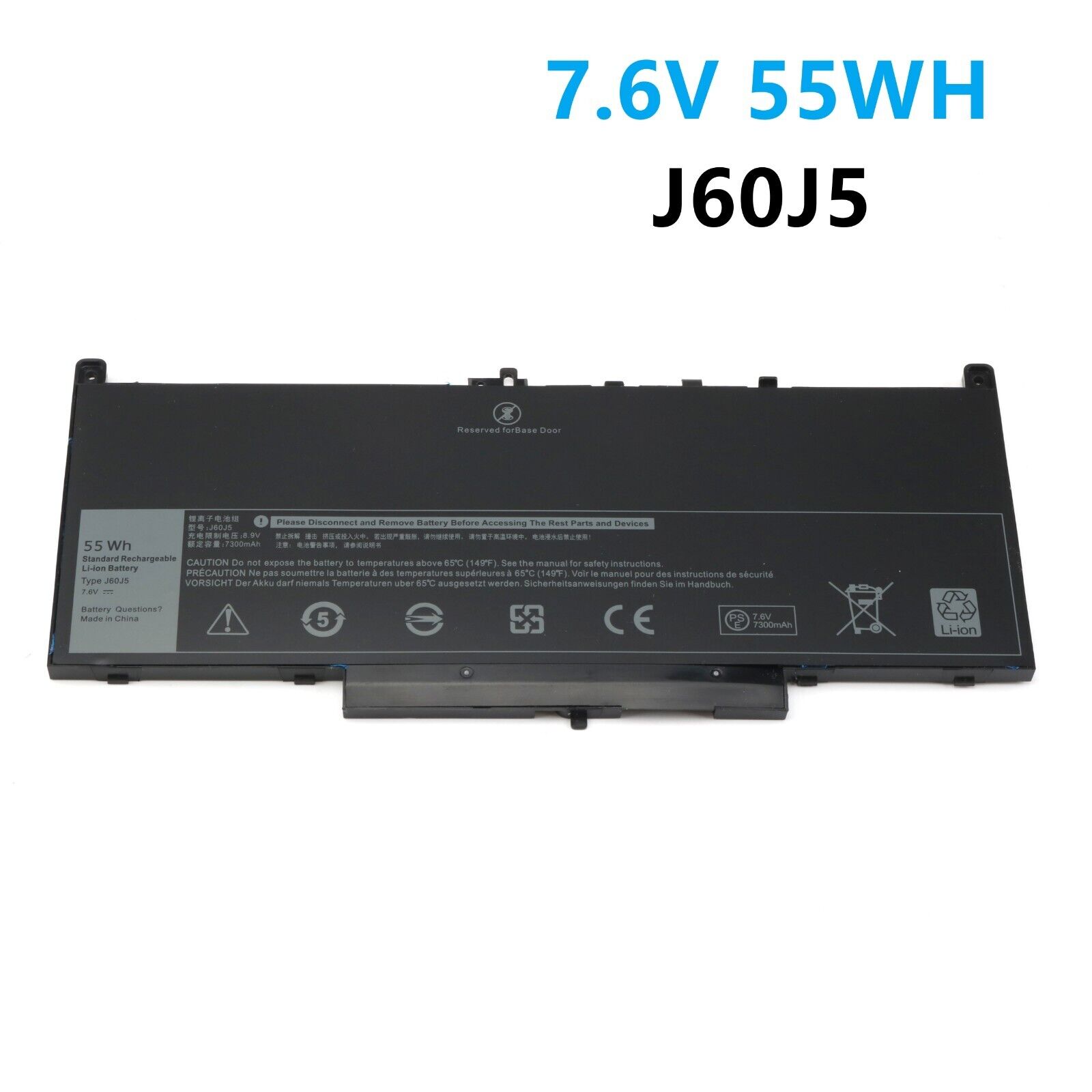 55Wh J60J5 Battery For Dell Latitude E7270 P26S001 E7470 P61G001 0MC34Y WYWJ2