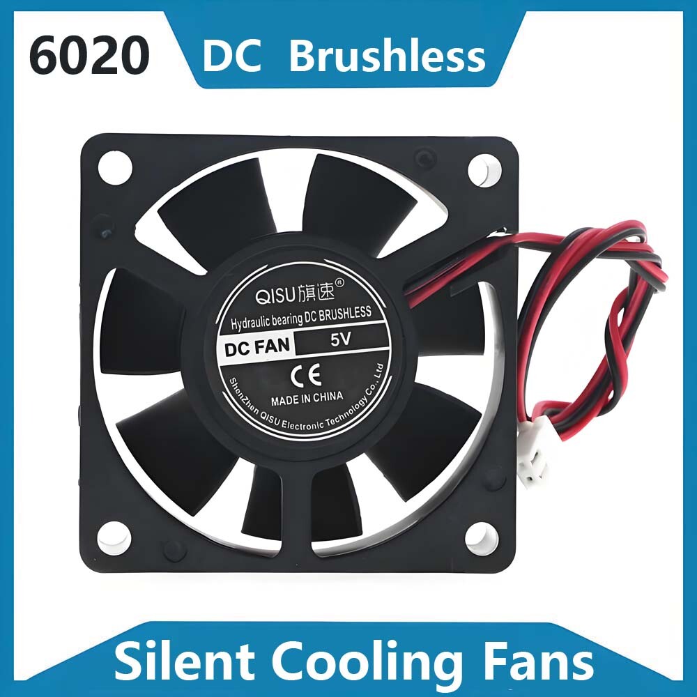 6020 DC 3.7V-24V Brushless Fan 6cm 60x60x20mm 60mm Computer Case Cooling Fan PC
