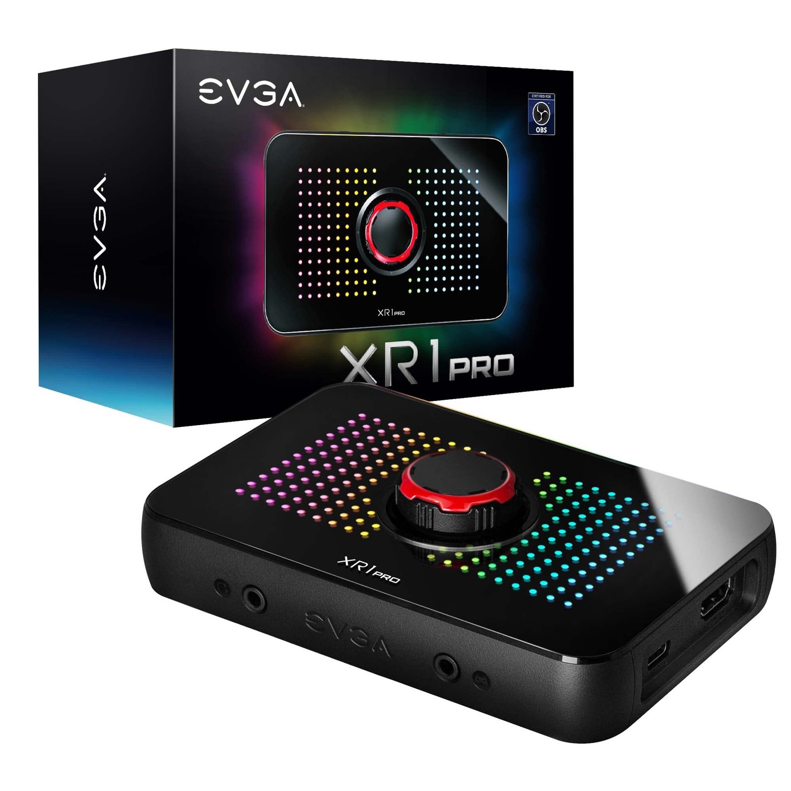 EVGA XR1 Pro Capture Card 1440p 4K HDR USB 3.1 OBS Certified RGB Audio Mixer