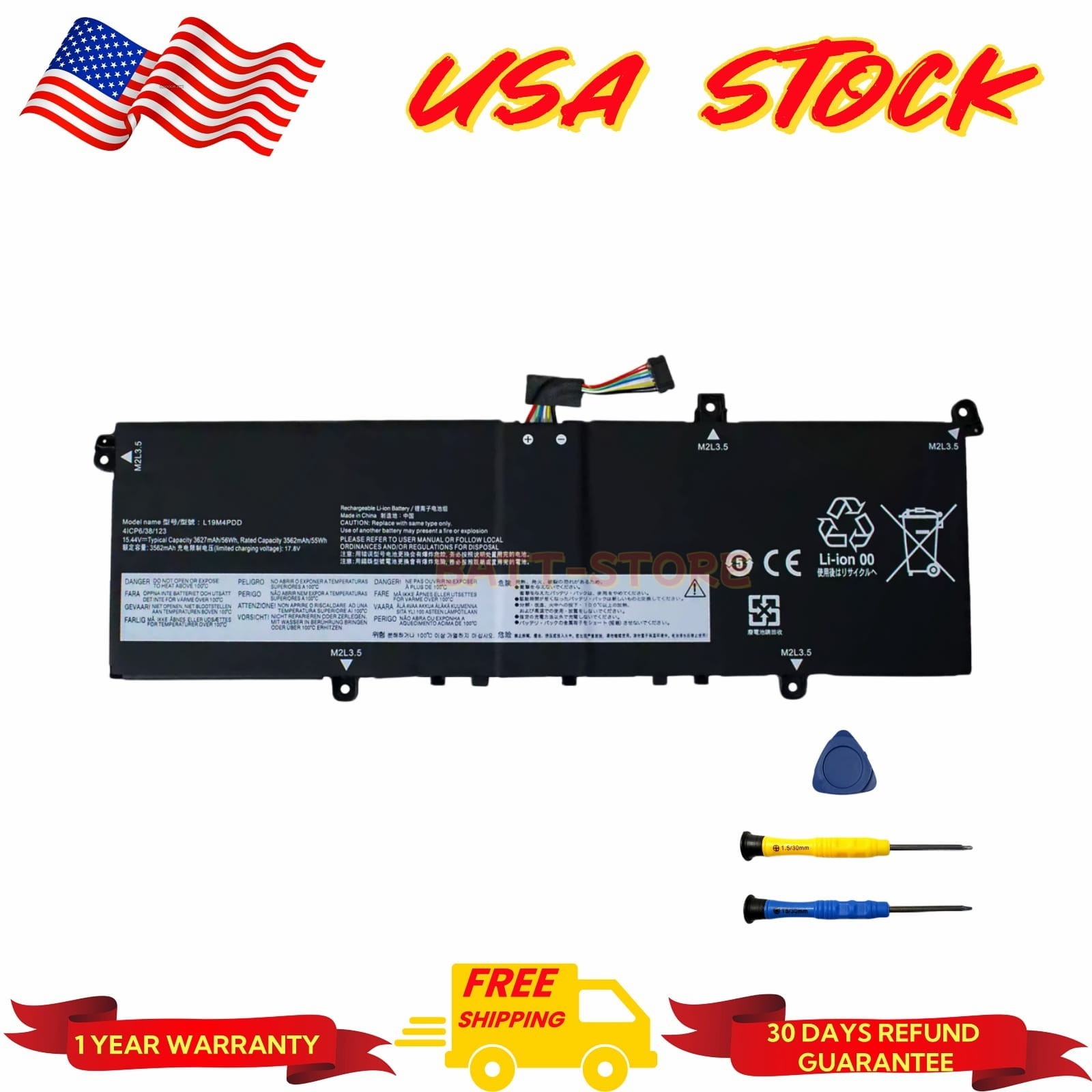 New Replacement Battery L19M4PDD L19D4PDD For Lenovo ThinkBook 13S 14S G2 ITL