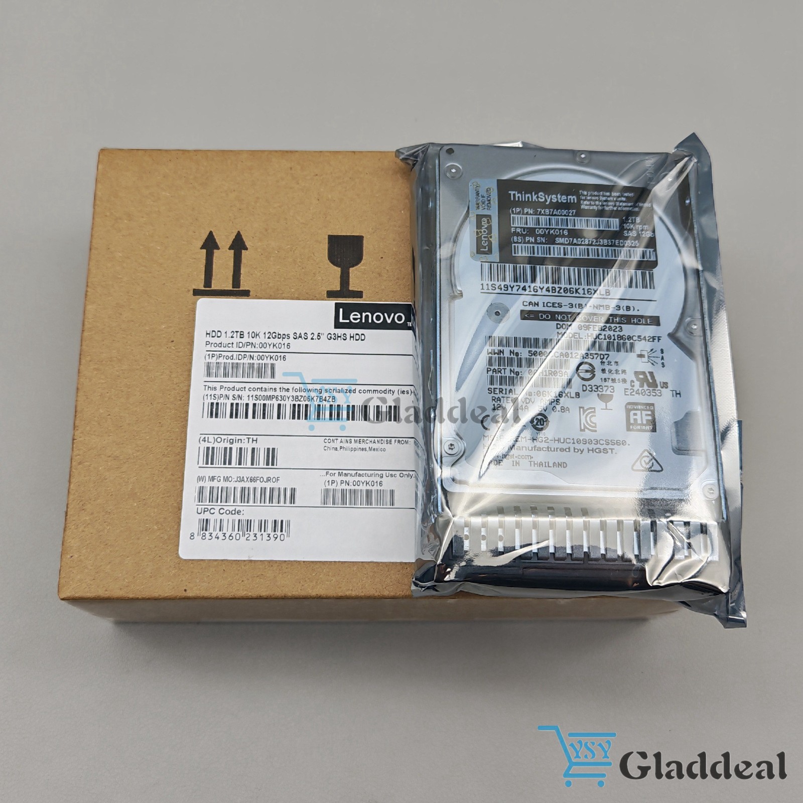 New Lenovo ThinkSystem 00YK016 7XB7A00027 1.2TB 10K SAS 12G 512N 2.5in HDD