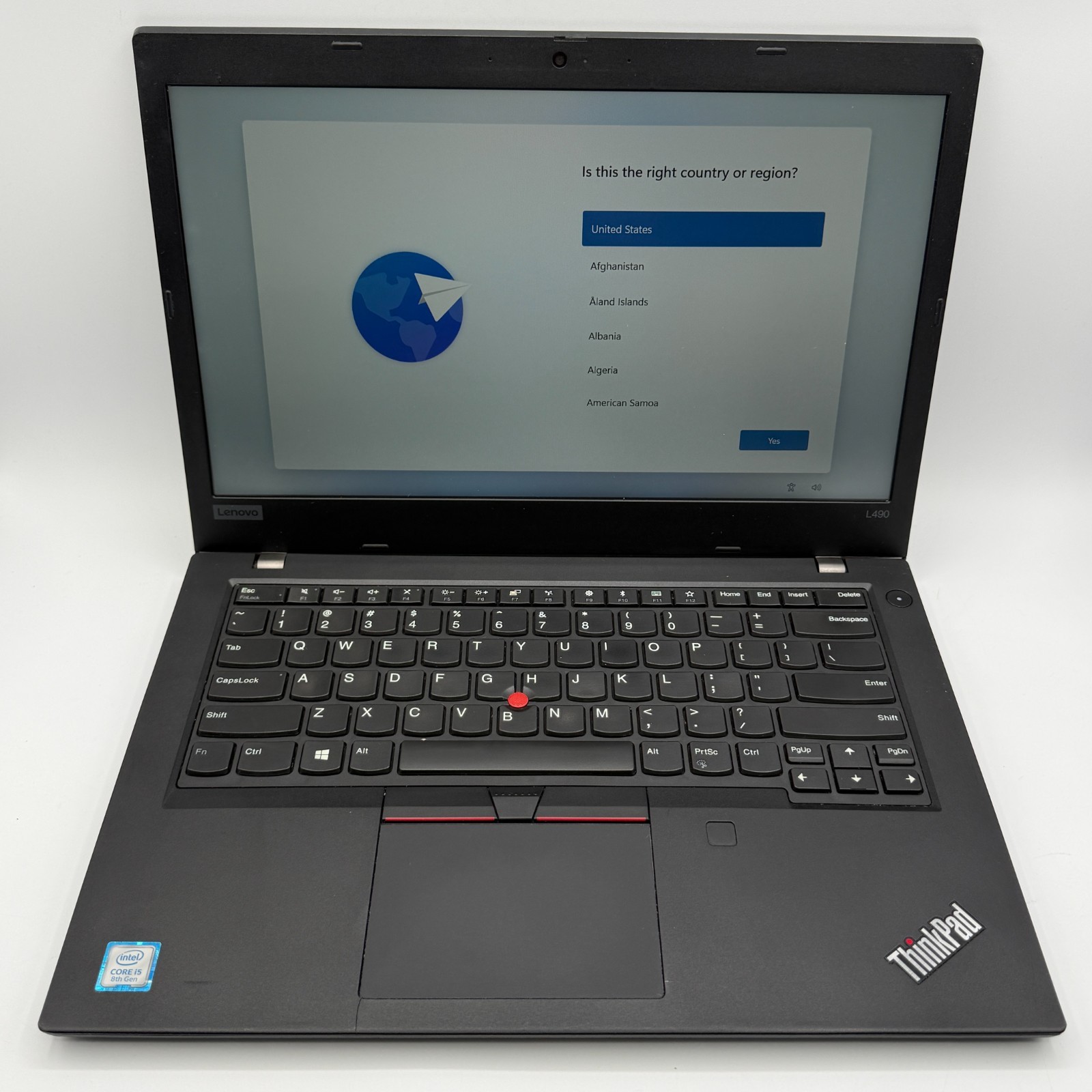 Lenovo ThinkPad L490 14" Laptop i5-8265U 16GB 256GB SSD Win11 Pro Batt 92%