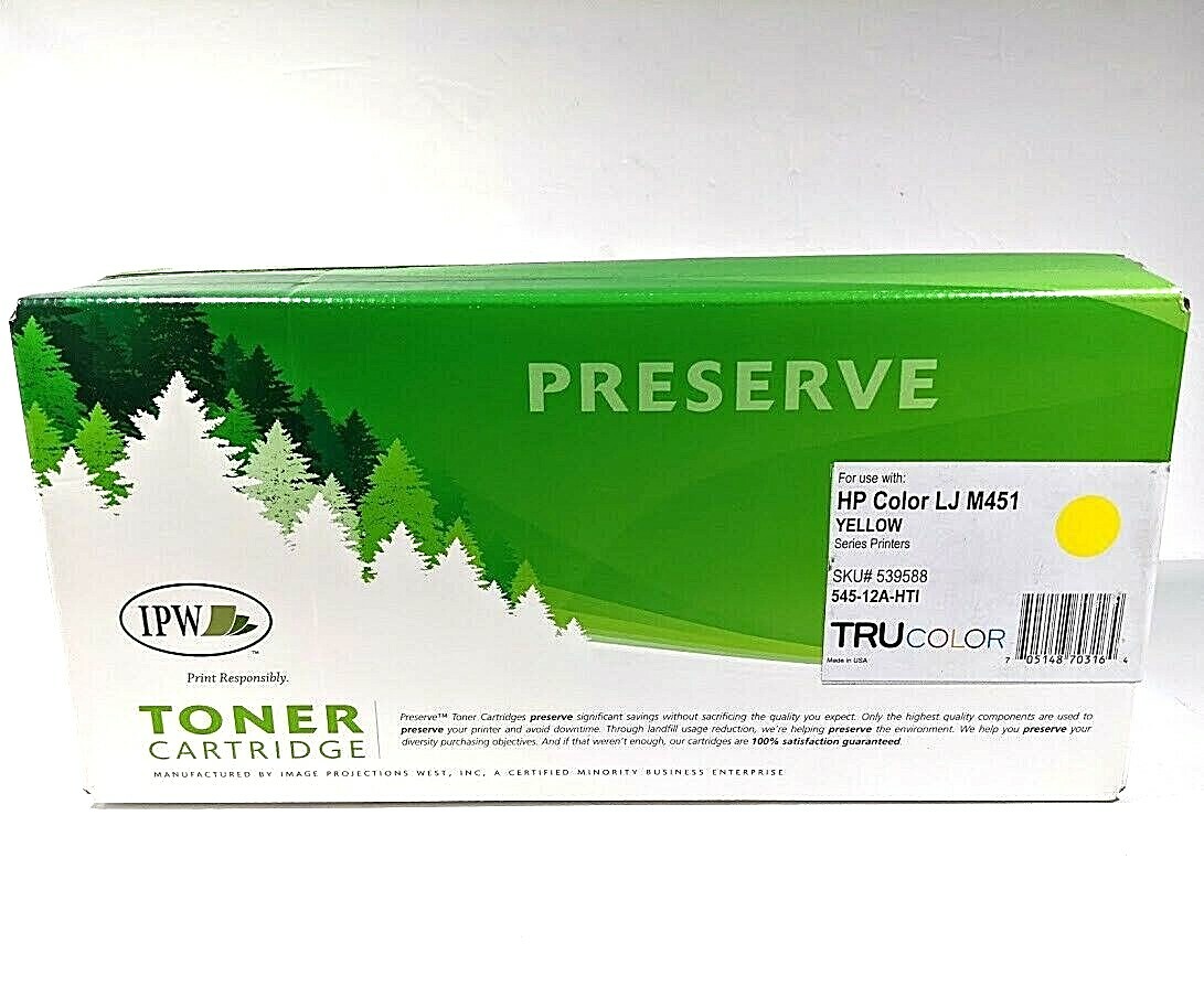 Preserve TONER Cartridge For HP Color LJ M451 YELLOW TRUColor USA New