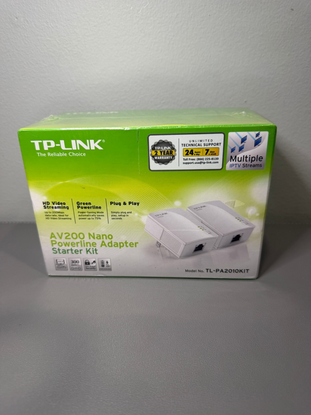 TP-Link AV200 Nano Powerline Adapters Starter Kit: Model TL-PA2010KIT SEALED