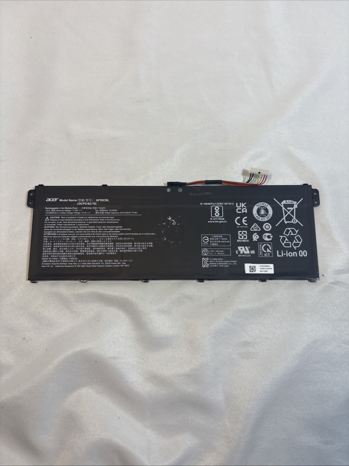 KT.0030B.002 AP20CBL GENUINE ACER BATTERY 11.55V A515-46-R3UB N18Q13 (A)(DE16)