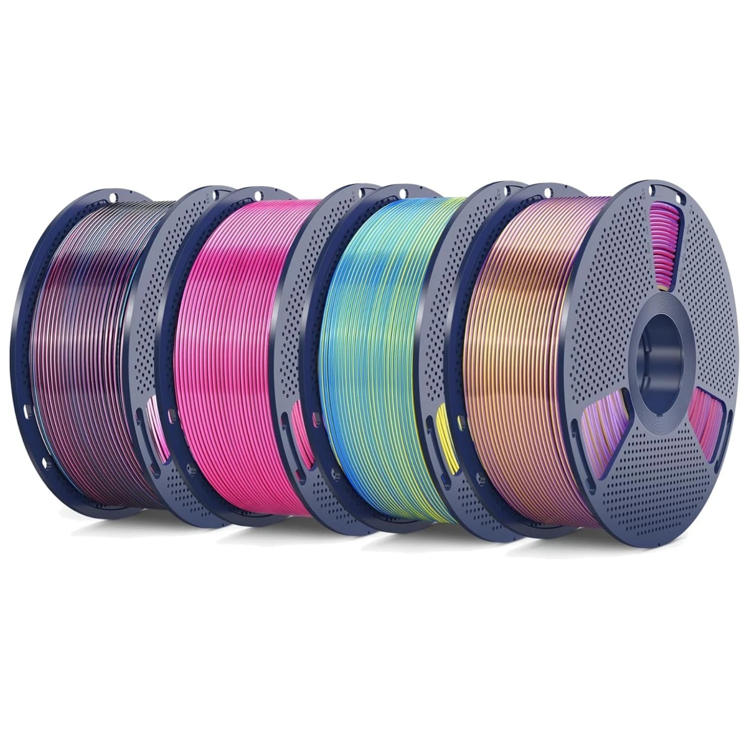 High Toughness Silk PLA Filament - 1.75mm, Vibrant Quadruple Color Set