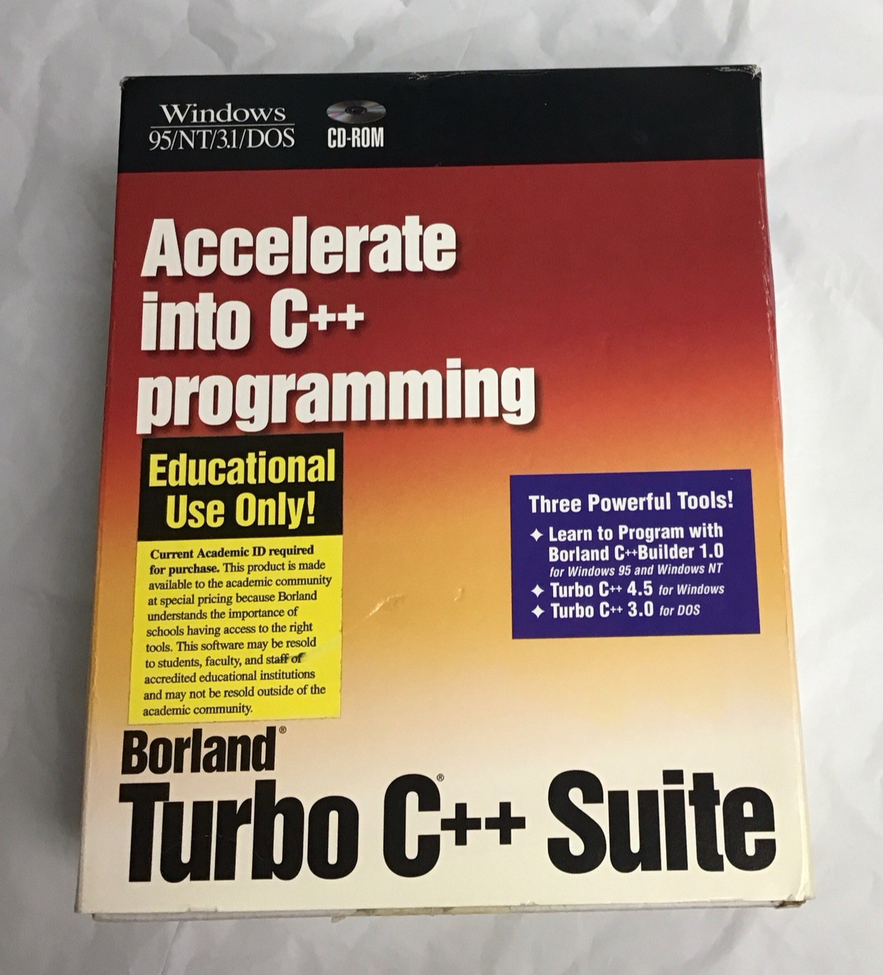 Vintage Borland Turbo C++ Suite Box Set (CDs & Floppys) - Windows 95/NT/3.1/DOS