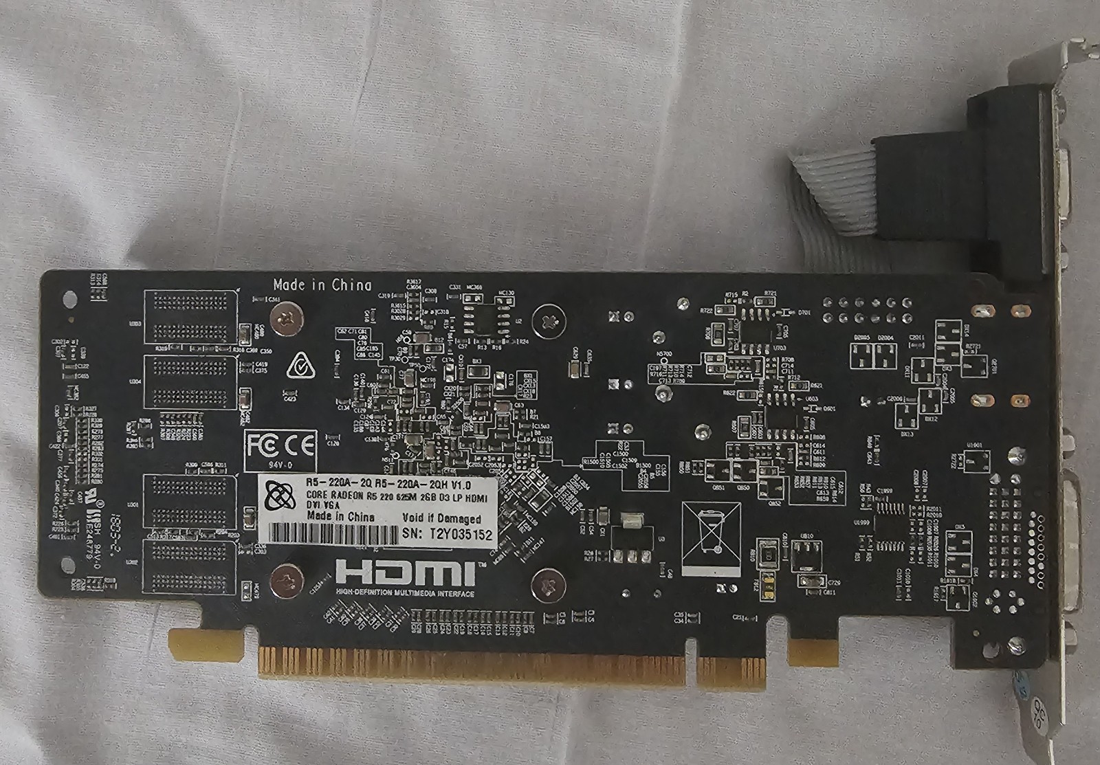 XFX AMD RADEON R5 220 625M 2GB D3 DVI HDMI VGA GRAPHICS CARD