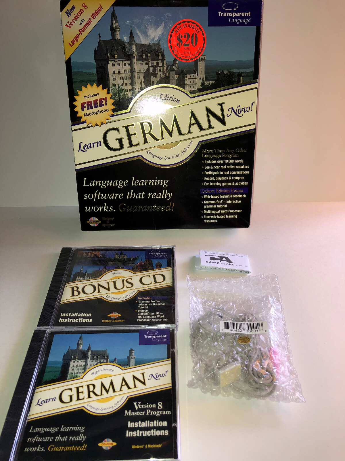 Transparent Language Learn GERMAN Now Version 8 PC/MAC w/ Mic (CDs NEW SEALED)