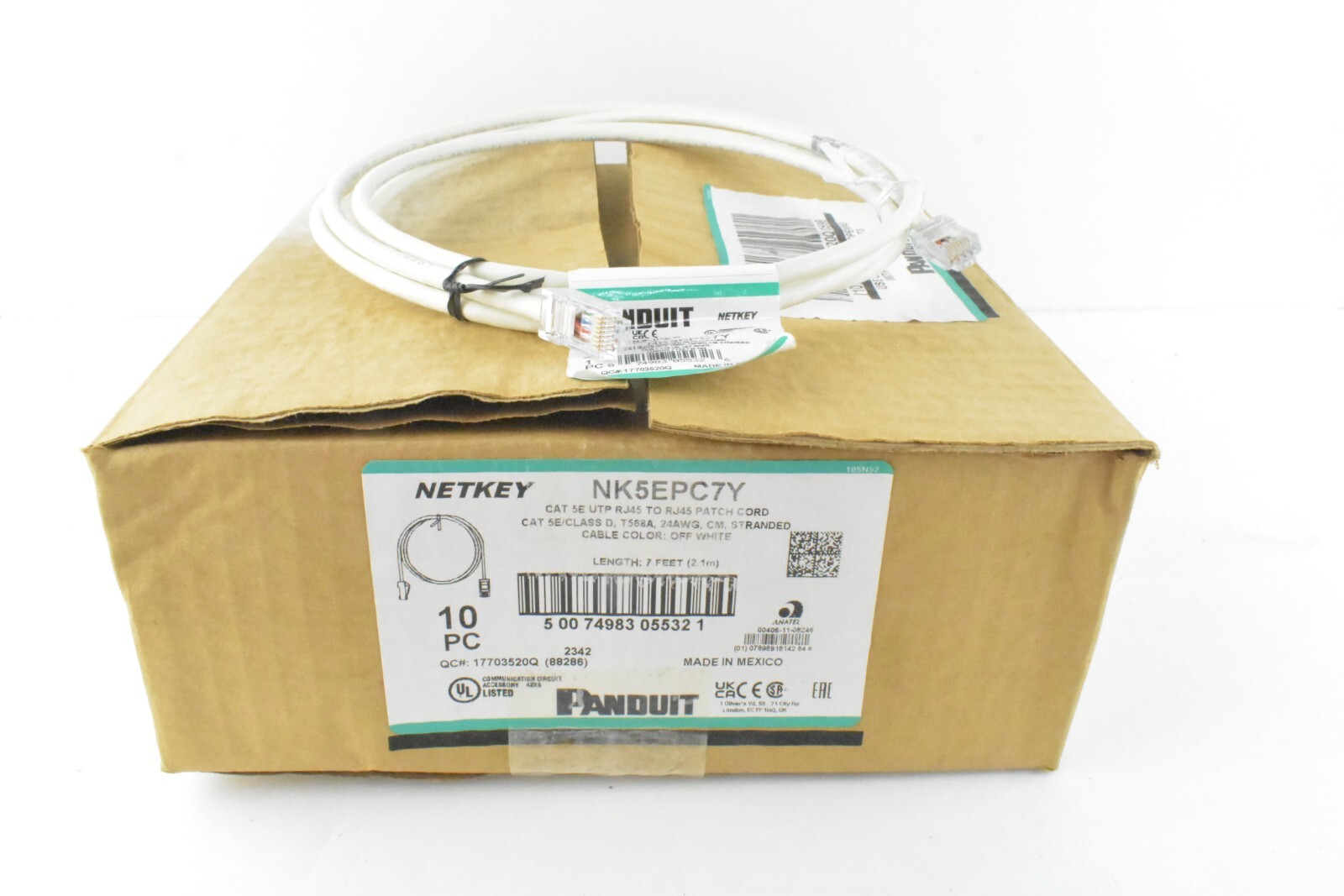 Panduit NK5EP7Y Qty 10 Patch Cable