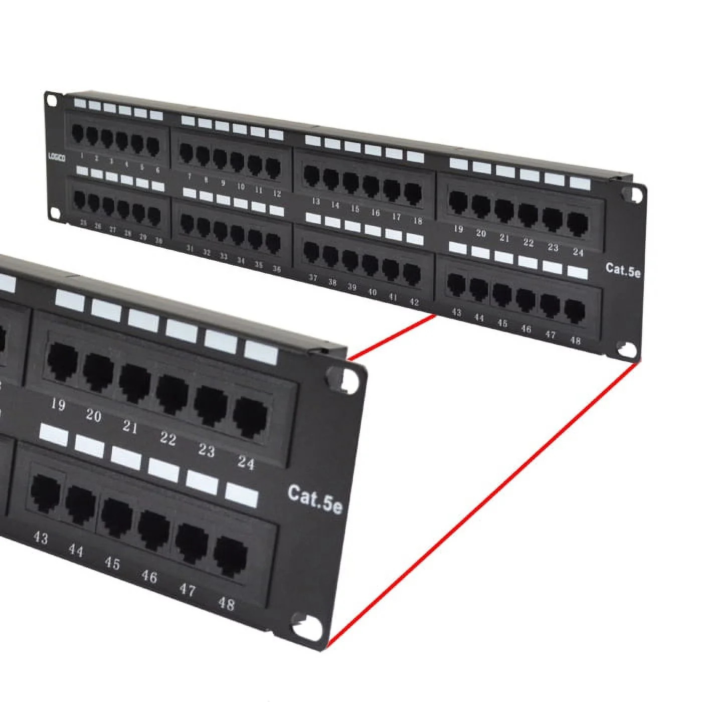 48-Port Cat5E UTP Network Patch Panel 2U 110 Punch down Cable Management