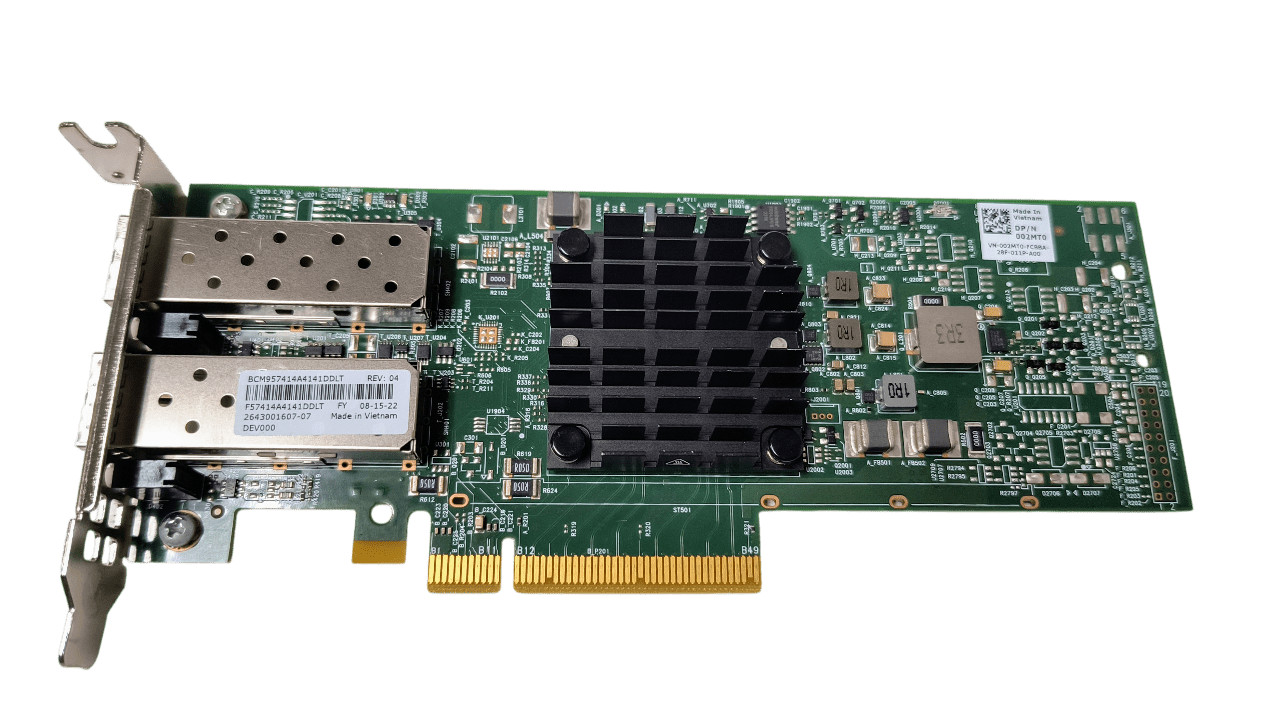 Dell 02MT0 Broadcom 57414 Dual Port 25GB Network Card W79Y8 Half Height No SFP