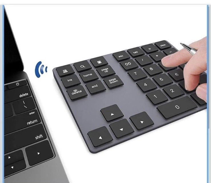 Bluetooth Number Pad for Laptop Wireless Rechargeable Numeric Keypad 34 Keys ...