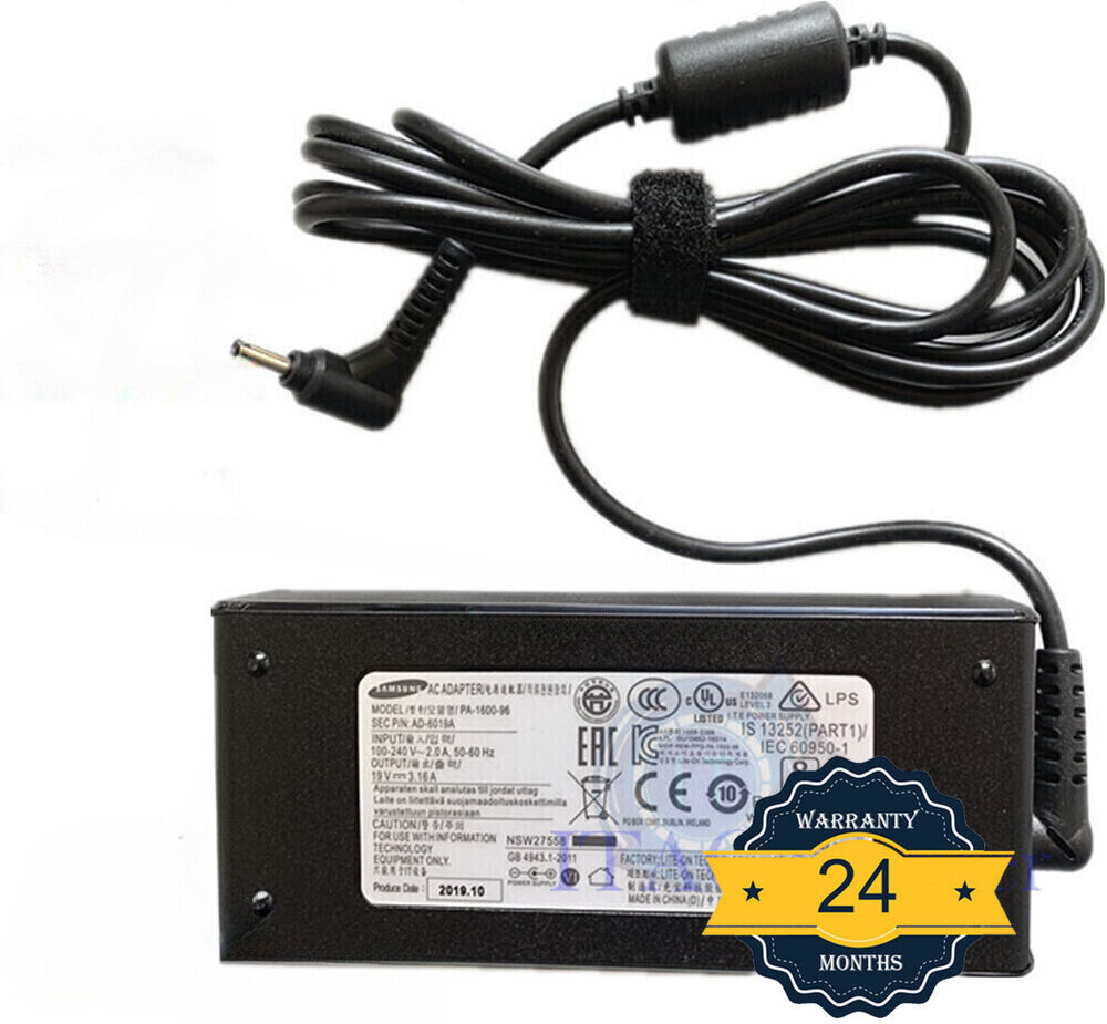 New Original Samsung 60W AC Adapter for Notebook 9 Pro NP940X5N-X01US PA-1600-96
