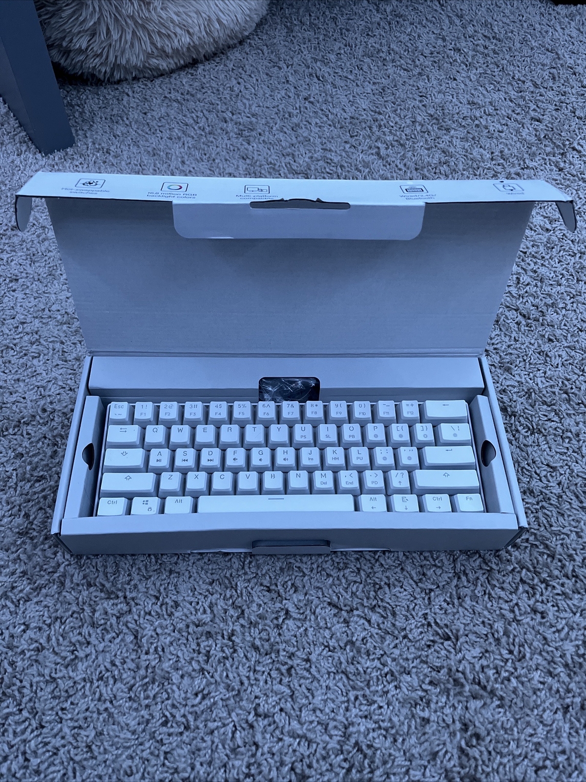 Gamakay MK61 RGB Yellow Switches With PBT Double-Shot Pudding Caps