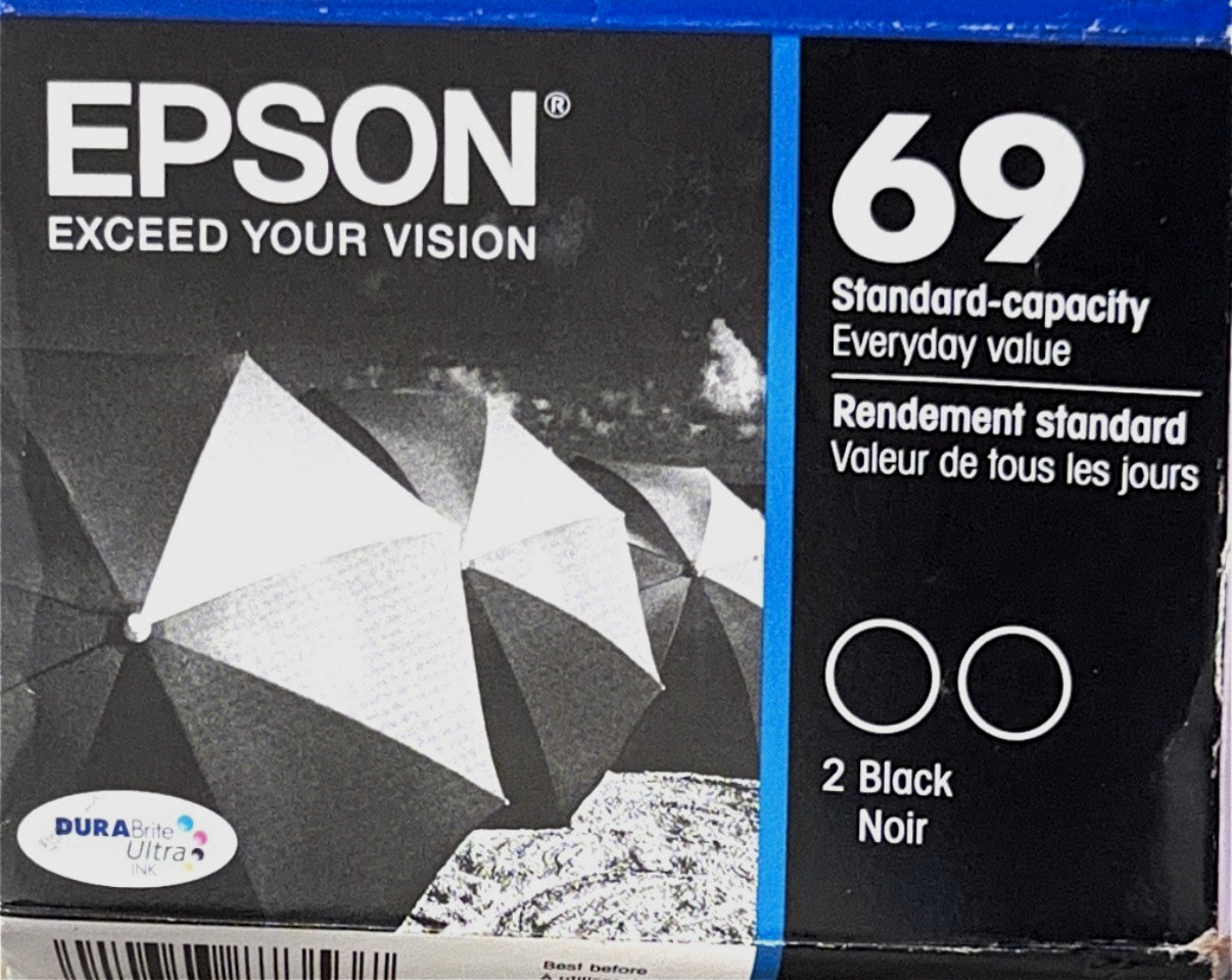Epson 69 Black Standard-Capacity Inkjet Ink Cartridges 2-Pack 06/2024