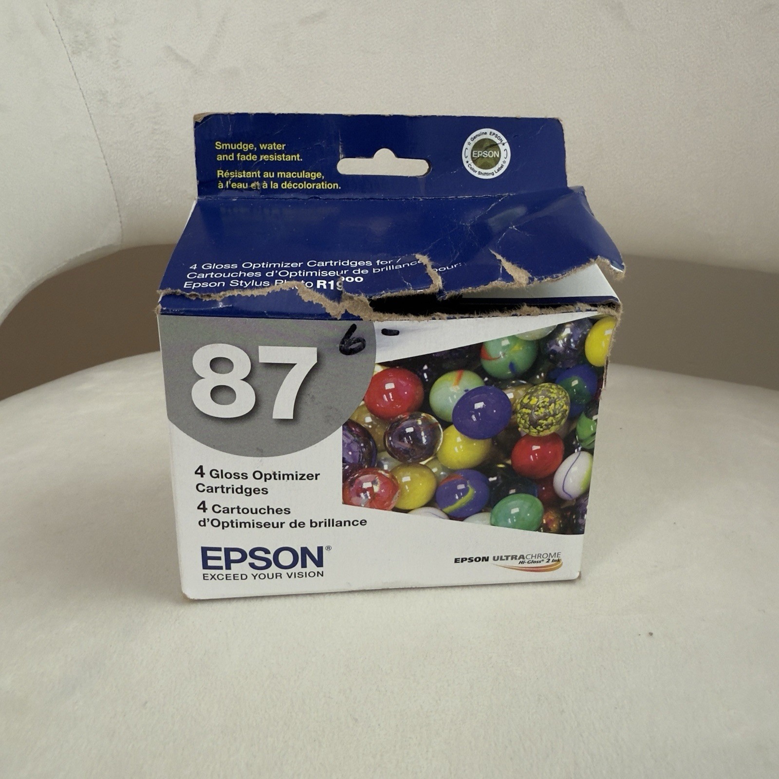 Genuine Epson 87 T087020 4-Pack Gloss Optimizer Cartridges NEW
