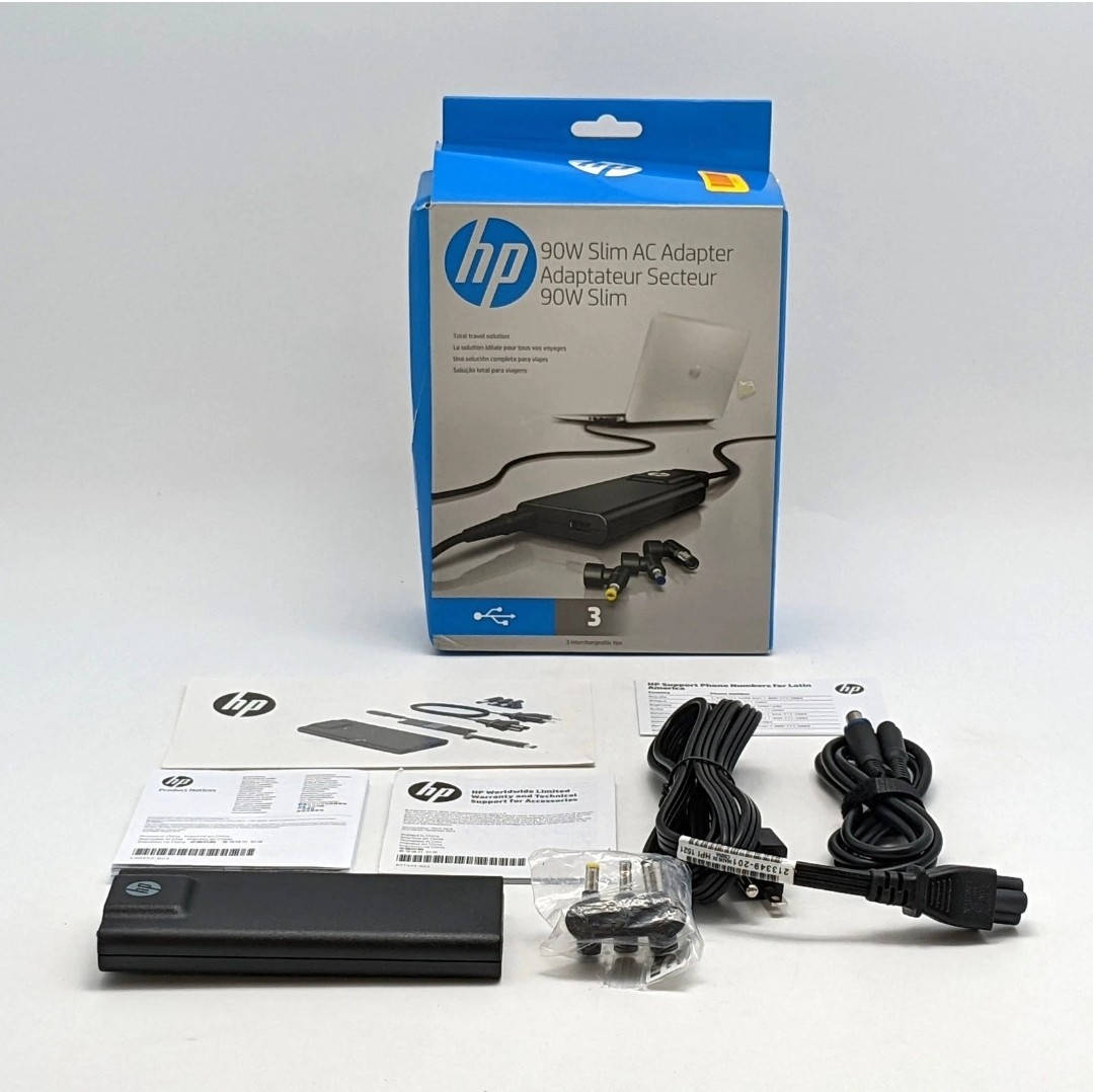 HP 90W Slim AC Travel Adapter Black 19V Compact & Portable For HP Models G6H45AA
