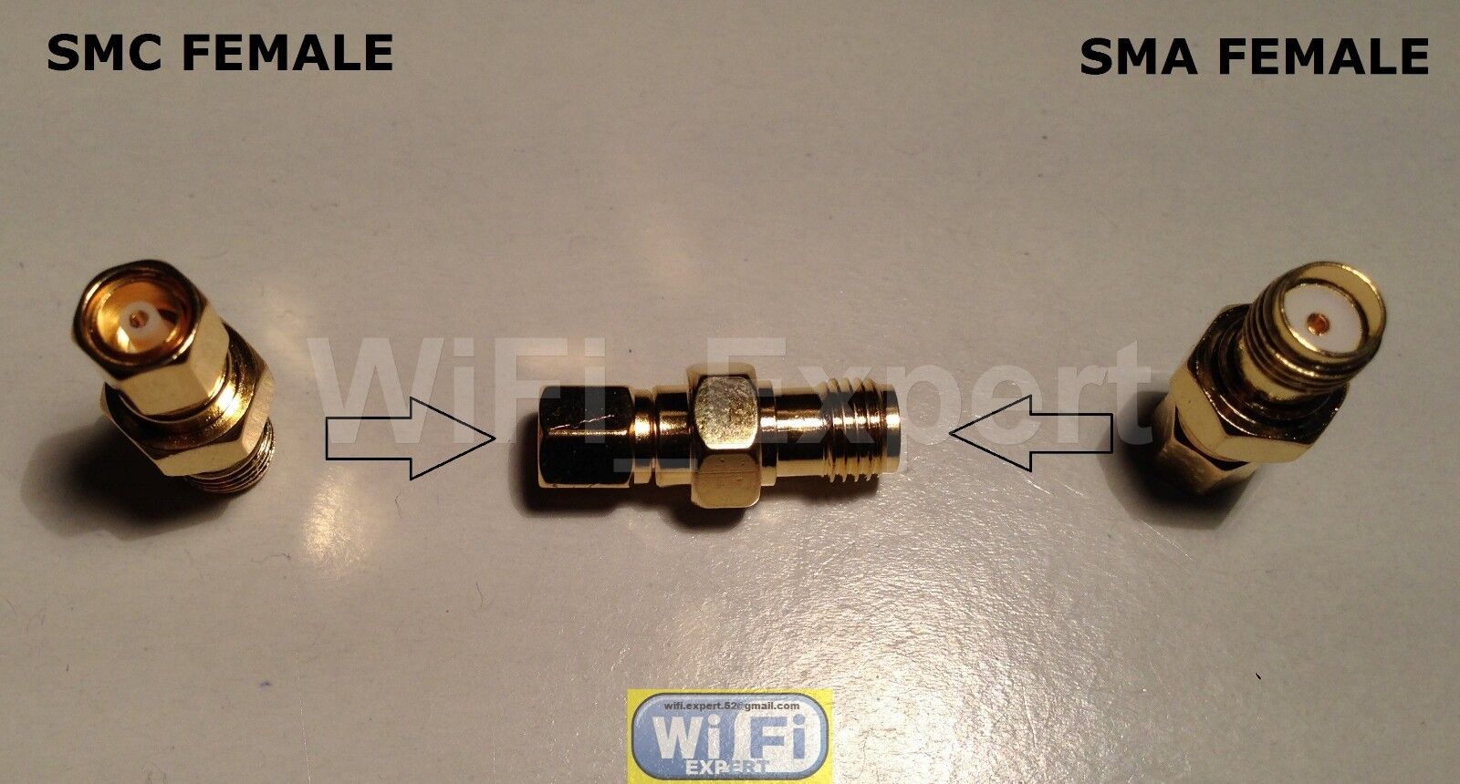1 x Gold Plated SMC female jack to SMA female jack RF coaxial adapter connector
