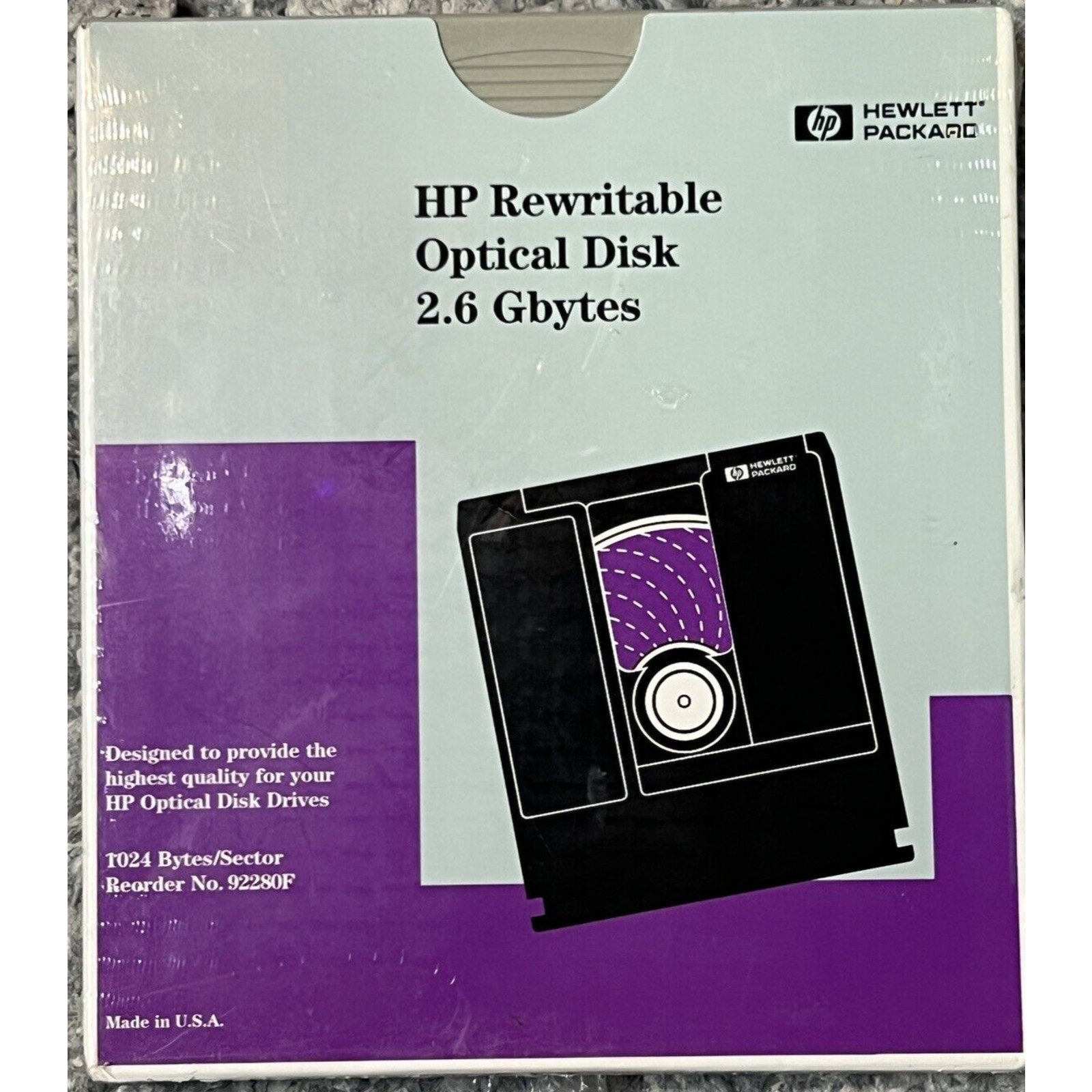 HP 92280F 2.6GB Rewritable Magneto Optical Disc Factory Sealed
