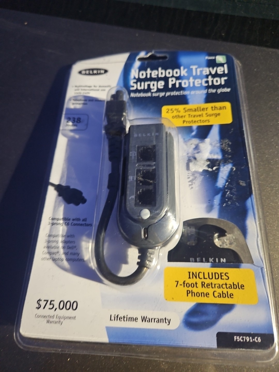 Belkin Notebook Travel Surge Protector NEW In Package F5C791 C6