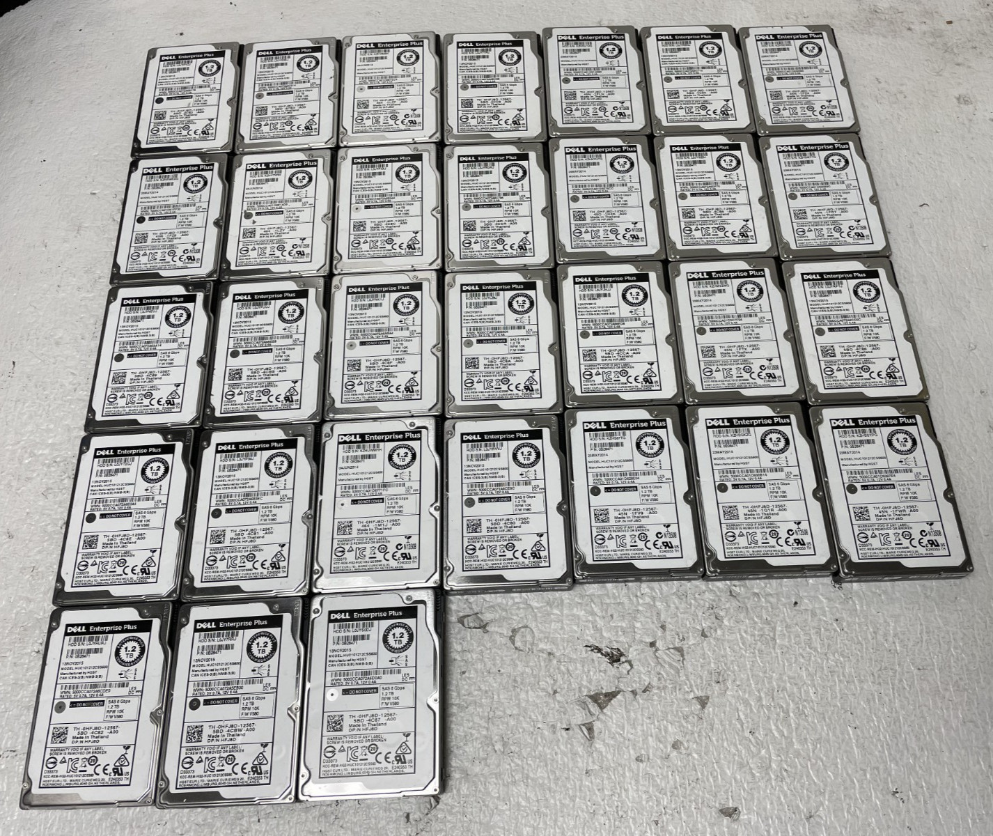 Lot of 31 Dell HUC101212CSS600 1.2TB 6G 10k 2.5" SAS 15mm 0B28471/HFJ8D