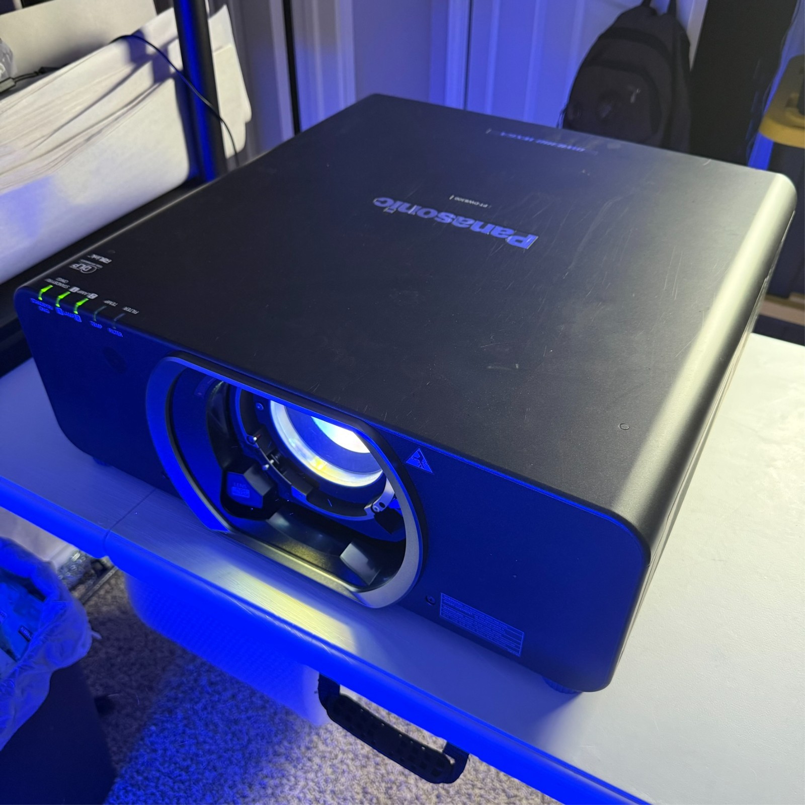 Panasonic PT-DW8300U 9600 Lumen WXGA DLP Projector No Lens Powers On