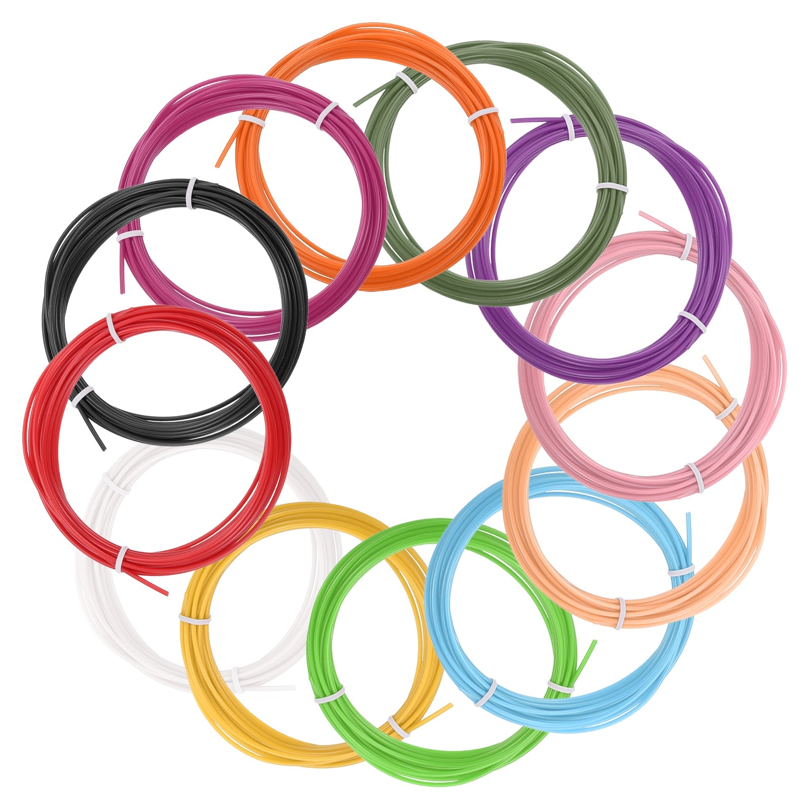 12 Colors 3D Pen Filament, 1.75mm Each 16.4FT, Total 197FT PCL Filament Refills