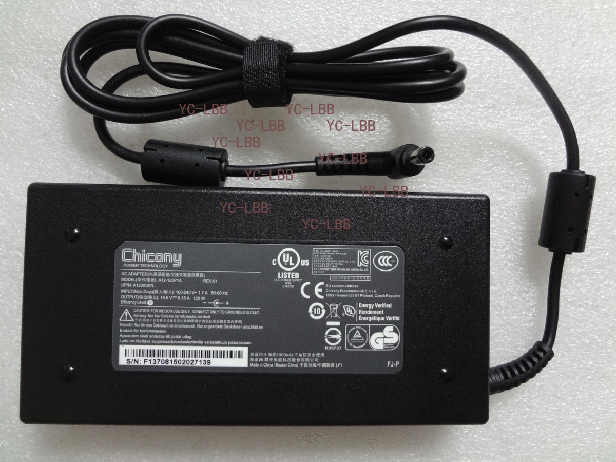 NEW Original 19.5V 6.15A 120W A12-120P1A for MSI GF63 8RD-223US MS-16R1 Charger