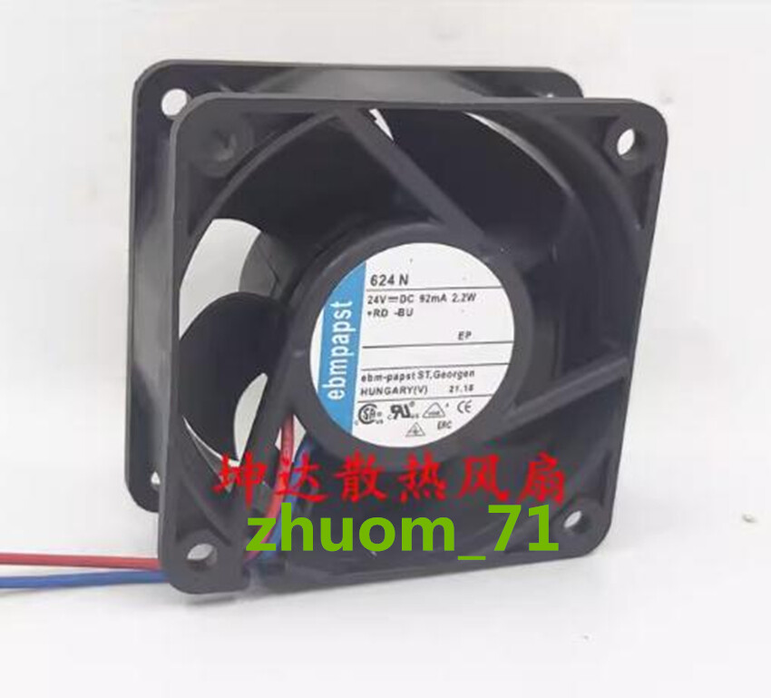1PC ebmpapst 624N 24V 92mA 2.2W 6CM 6025 Inverter cooling fan Free delivery