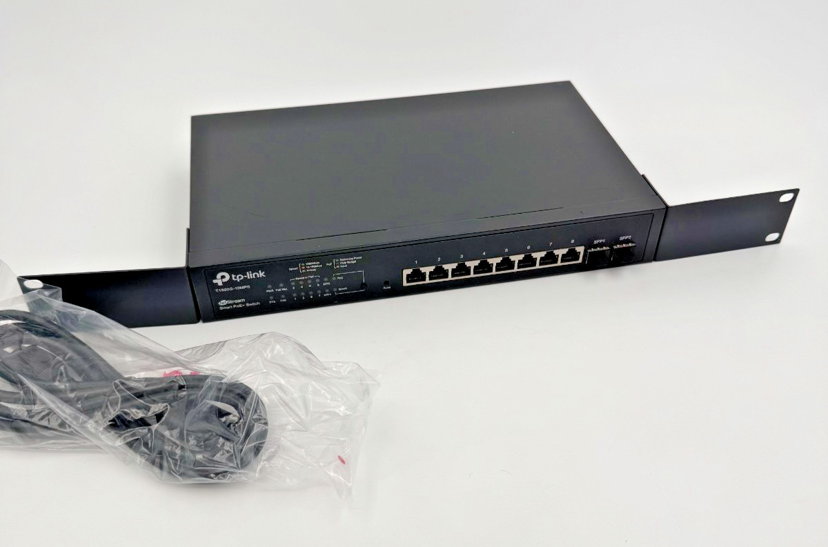 TP-LINK T1500G-10MPS JetStream 8-Port Gigabit Smart PoE+ Switch 2 SFP  Rack Ears