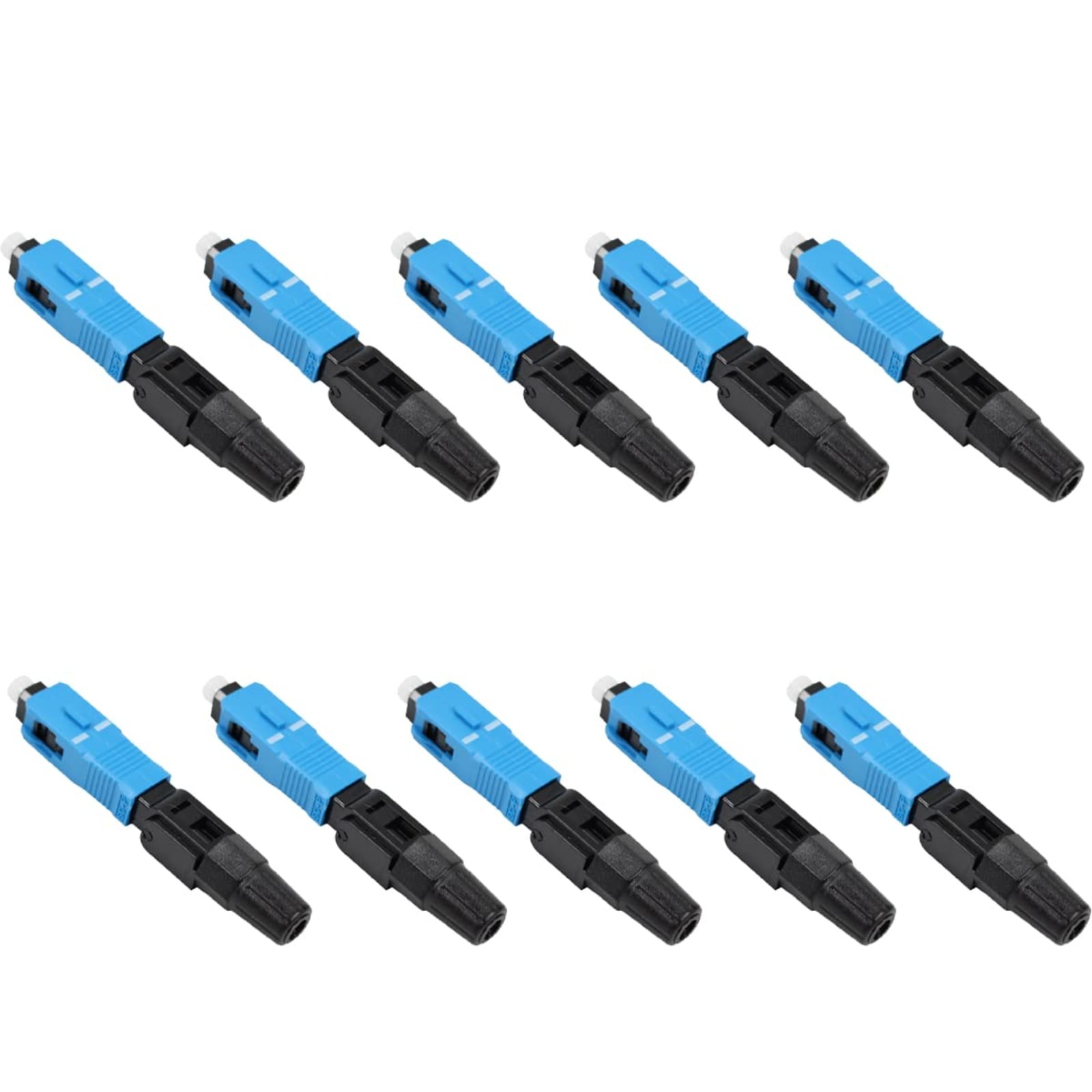 10 Pack SC/UPC Fiber Optic Quick Connectors Single Mode 9/125 for FTTH 2.0x3.0mm