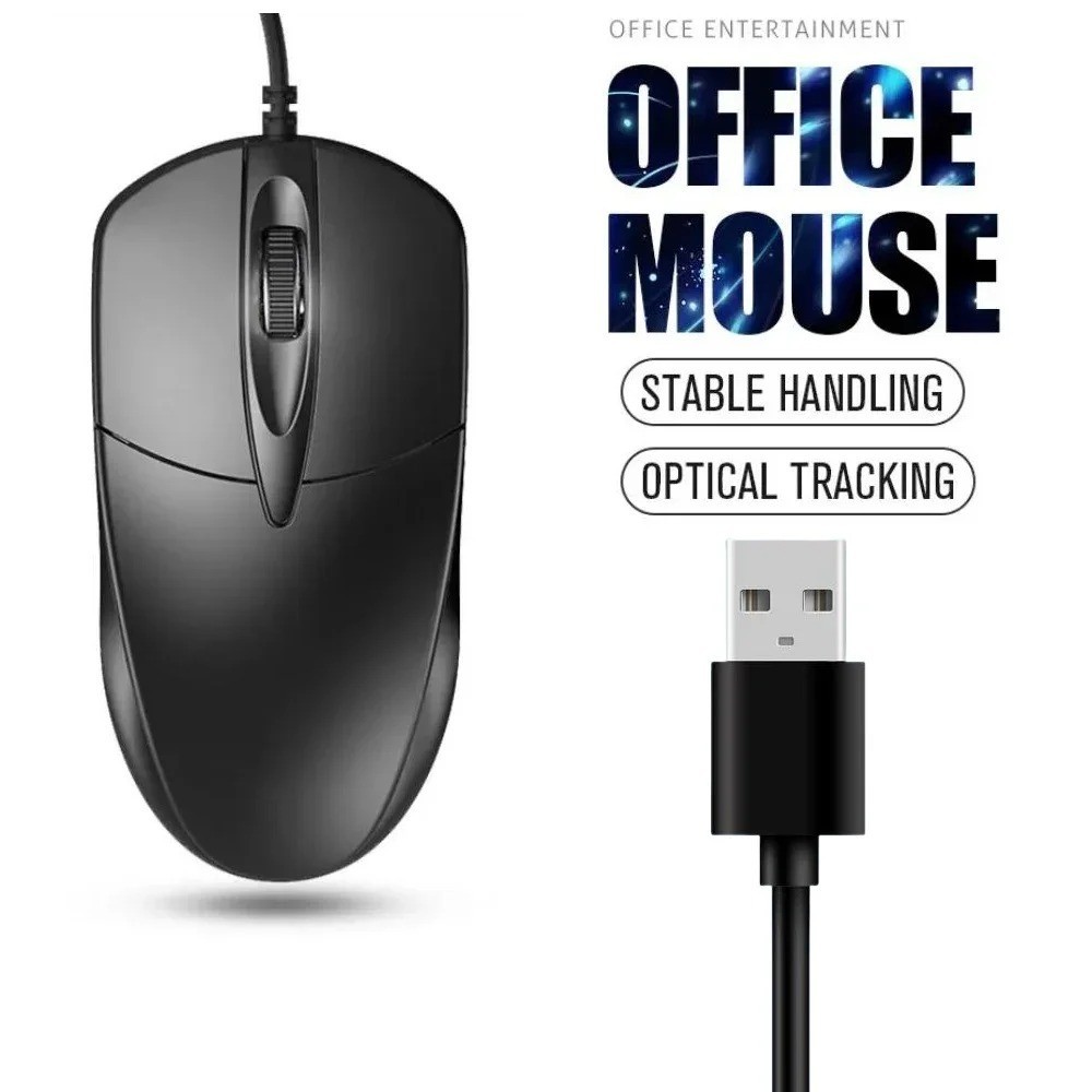 USB 2.0 Optical Wired Scroll Wheel Mouse PC Laptop Notebook Desktop Black Mouse