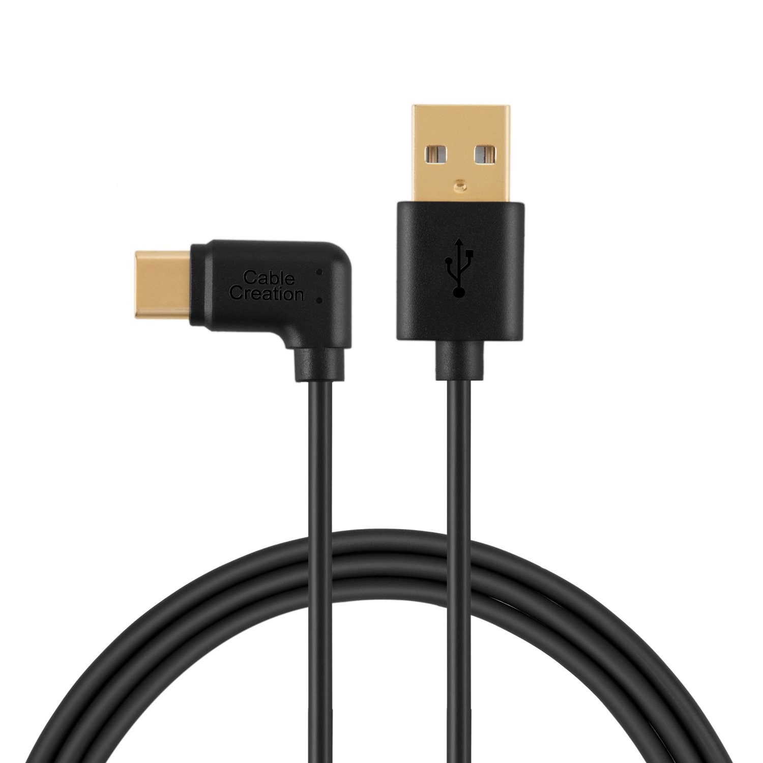 CableCreation USB C to USB A Cable 6FT 90 Degree Type C to 2.0 Cord Black 1.8M