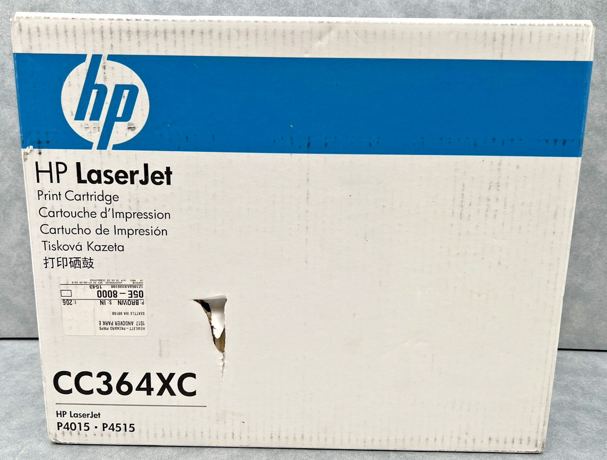 HP CC364XC LASERJET BLACK PRINT CARTRIDGE TONER FACTORY SEALED P4015, P4515