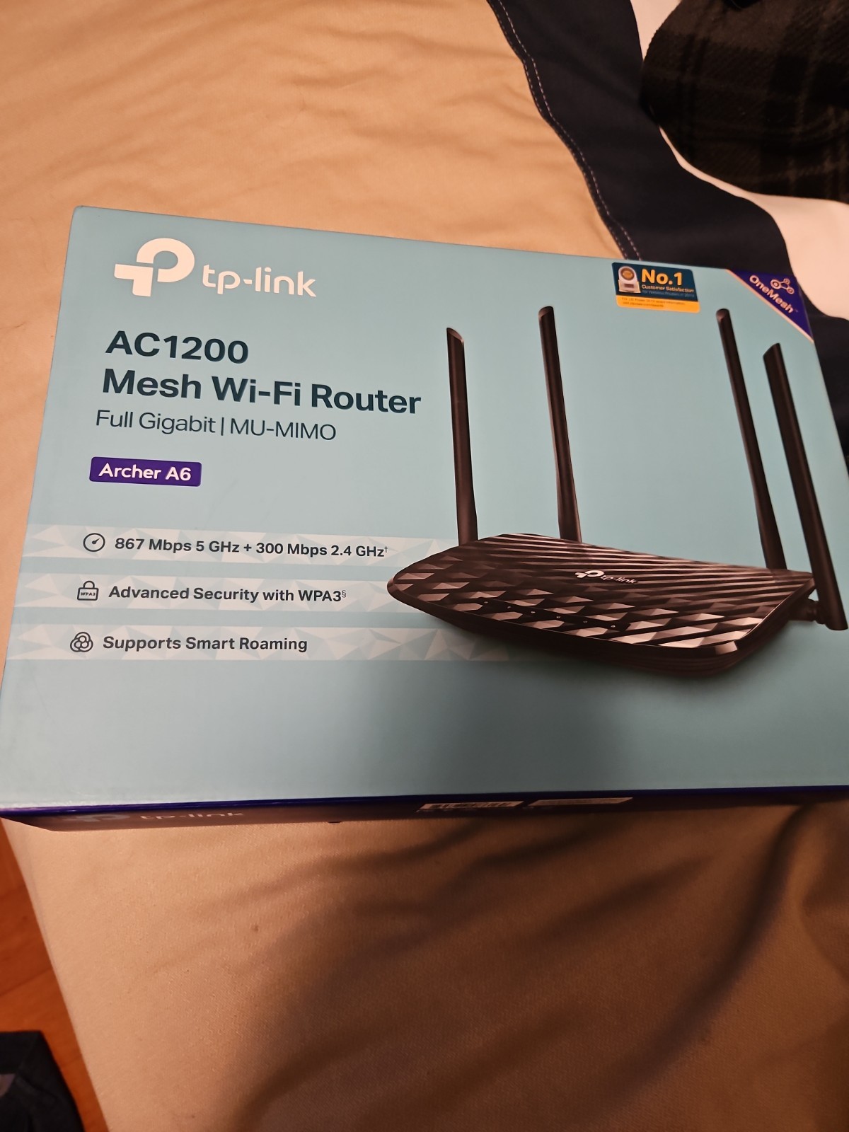 TP-Link Archer A6 AC1200 1200Mbps Wireless MU-MIMO Gigabit Wi-Fi Router - Black