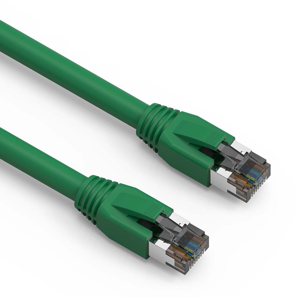 10 Pack of 25Ft CAT8 S/FTP Ethernet Network Cable Green 24AWG