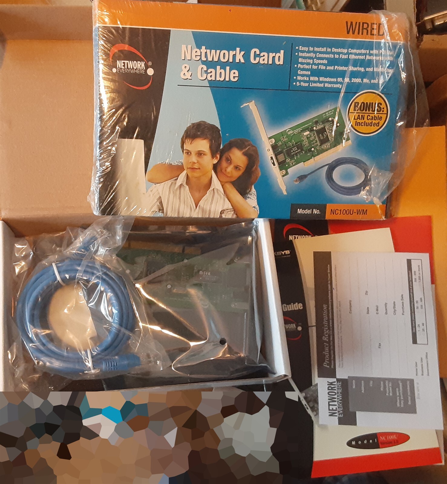 Network Everywhere Network Card 10/100 and Lan Cable NC100U-WM OPEN BOX